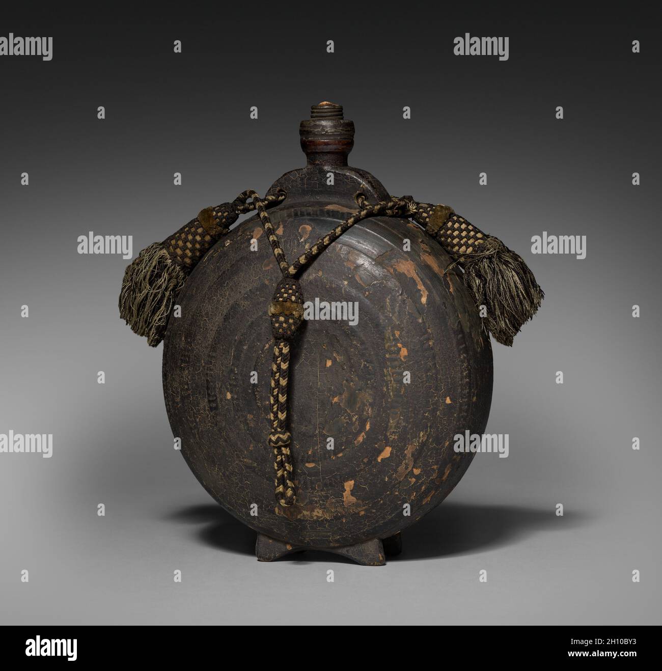 Powder Canister, 1700s. Italy, 18th century. Wood painted black, lead