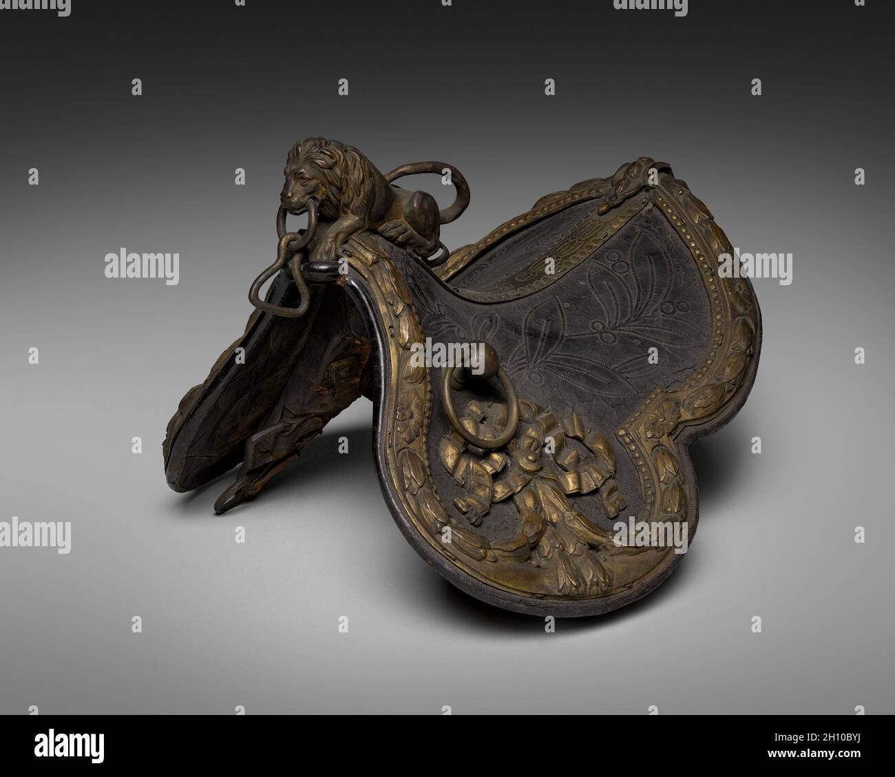 Child's Saddle with Lion Pommel, 1600s. France, 17th century. Leather