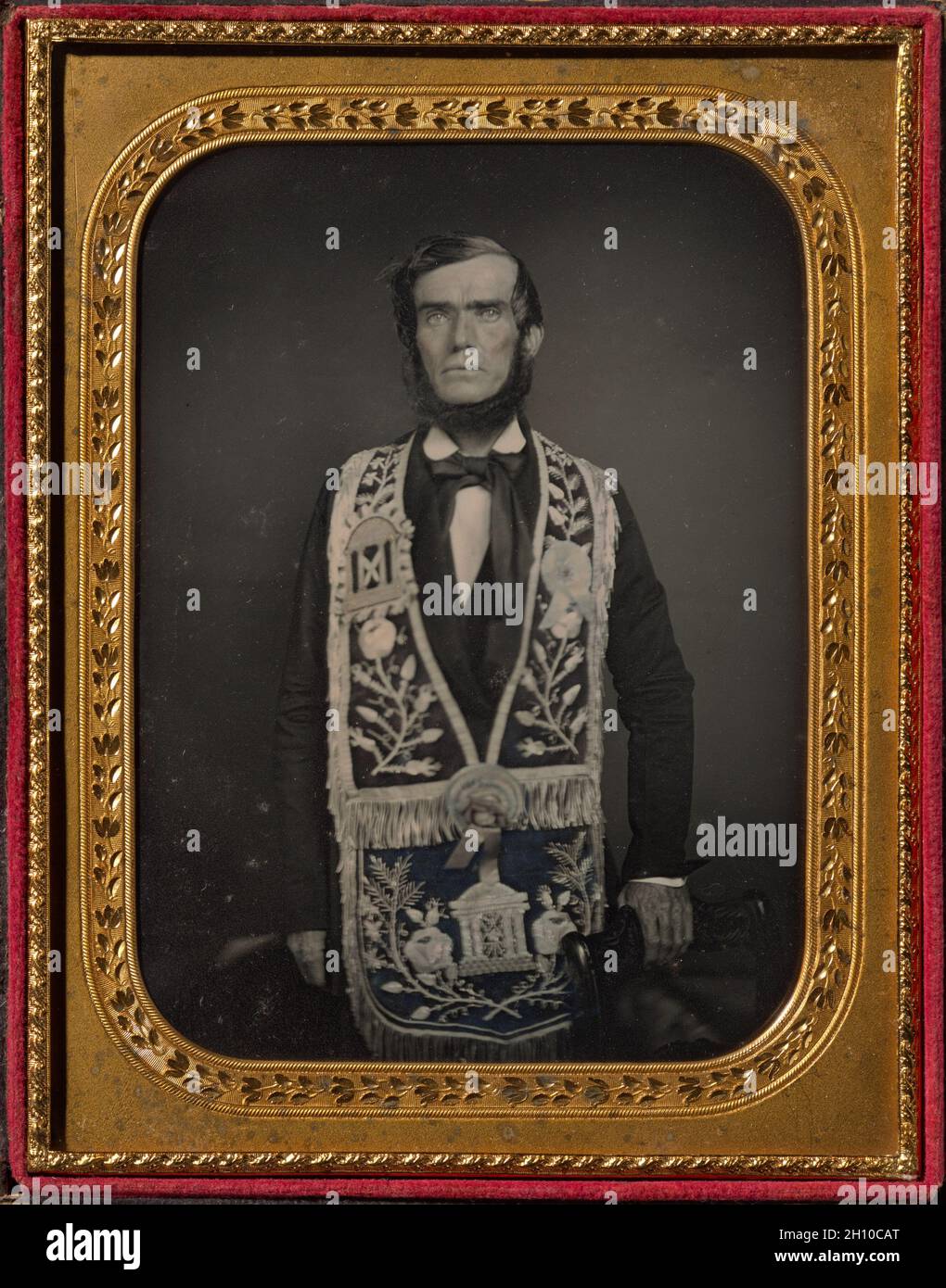 Oddfellow, c. 1840s-1850s. America. Daguerreotype, half-plate; overall: 14 x 10.8 cm (5 1/2 x 4 1/4 in.). Stock Photo