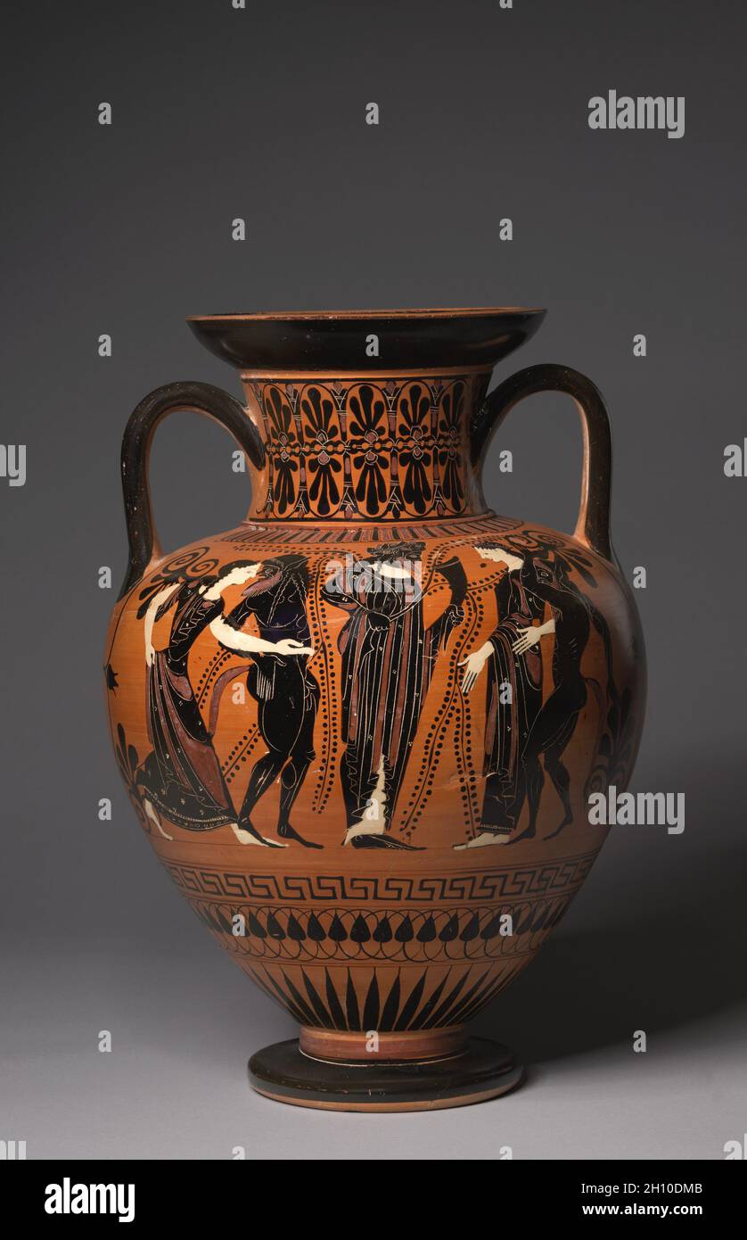BlackFigure NeckAmphora (Storage Vessel) Herakles and Nemean Lion (A