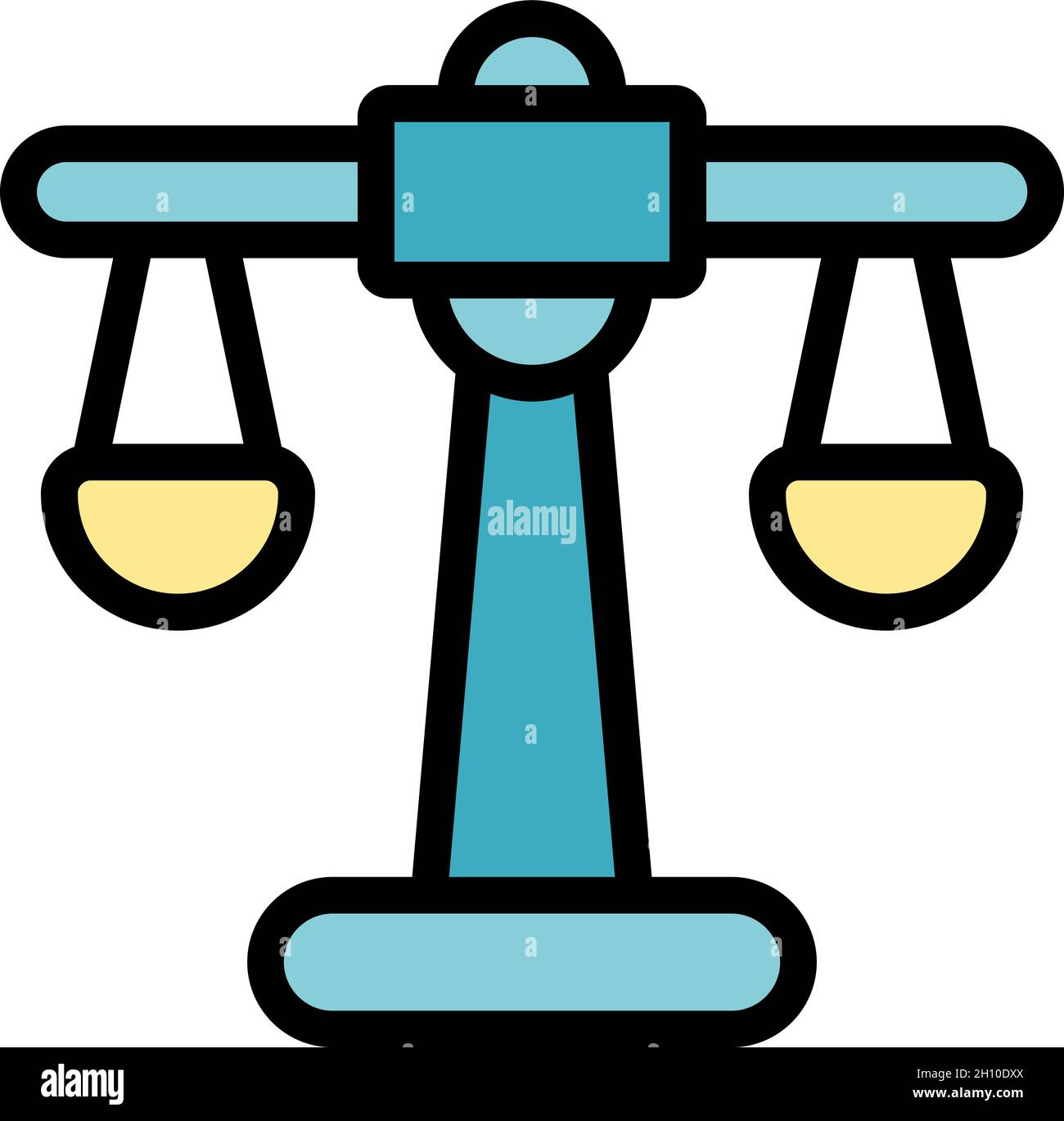 Campaign scale icon. Outline campaign scale vector icon color flat