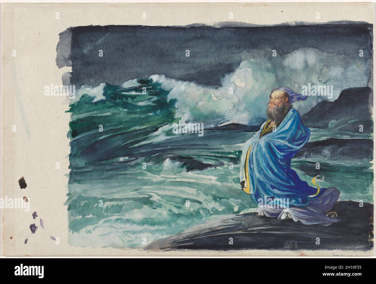 A Rishi Stirring Up a Storm, 1897. John La Farge (American, 1835-1910).  Watercolor and gouache