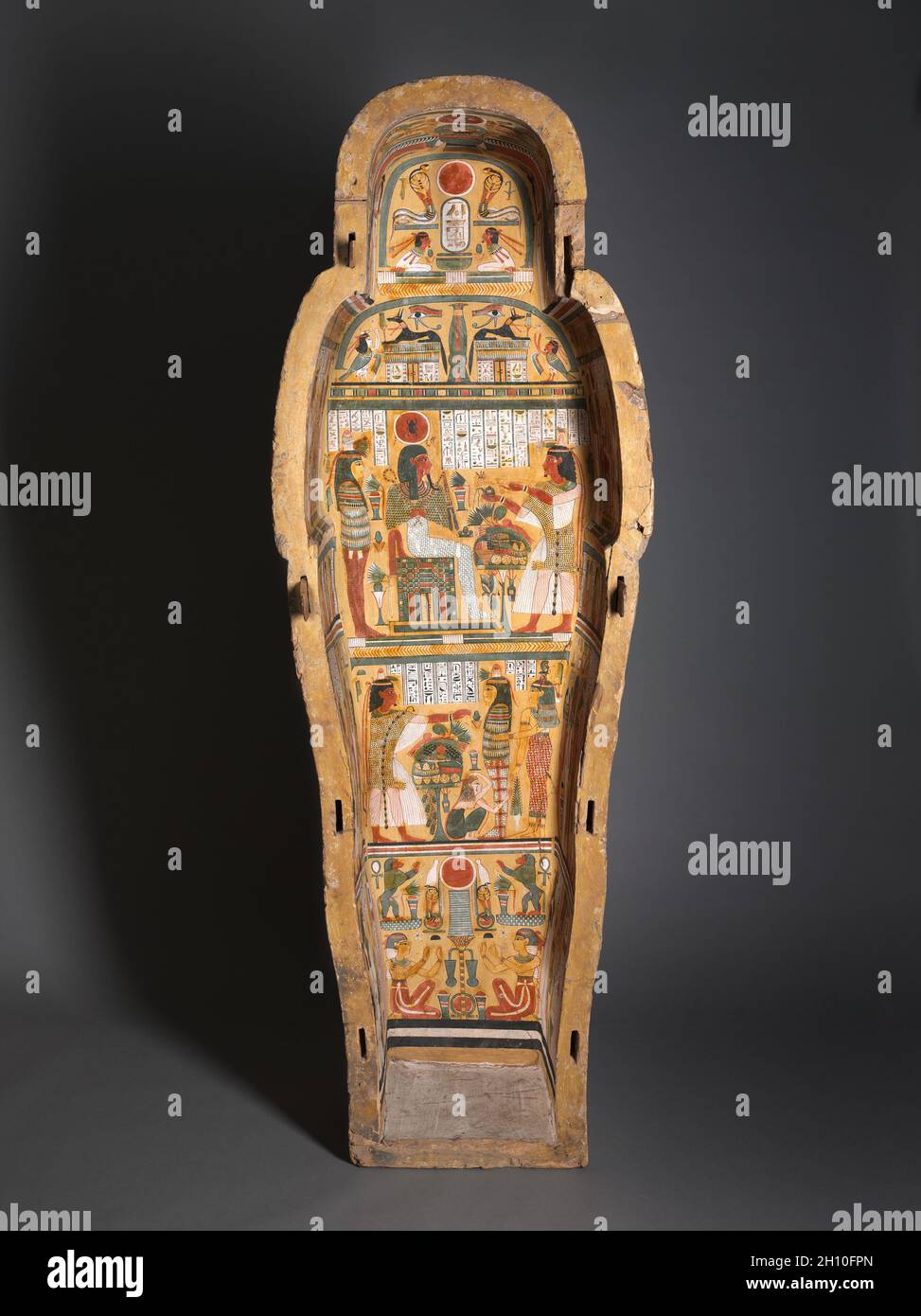 Coffin of Nesykhonsu, c. 976–889 BC. Egypt, Thebes, Third Intermediate Period, late Dynasty 21 (1069-945 BC) to early Dynasty 22 (945-715 BC). Gessoed and painted sycamore fig ; overall: 70 cm (27 9/16 in.). Stock Photo