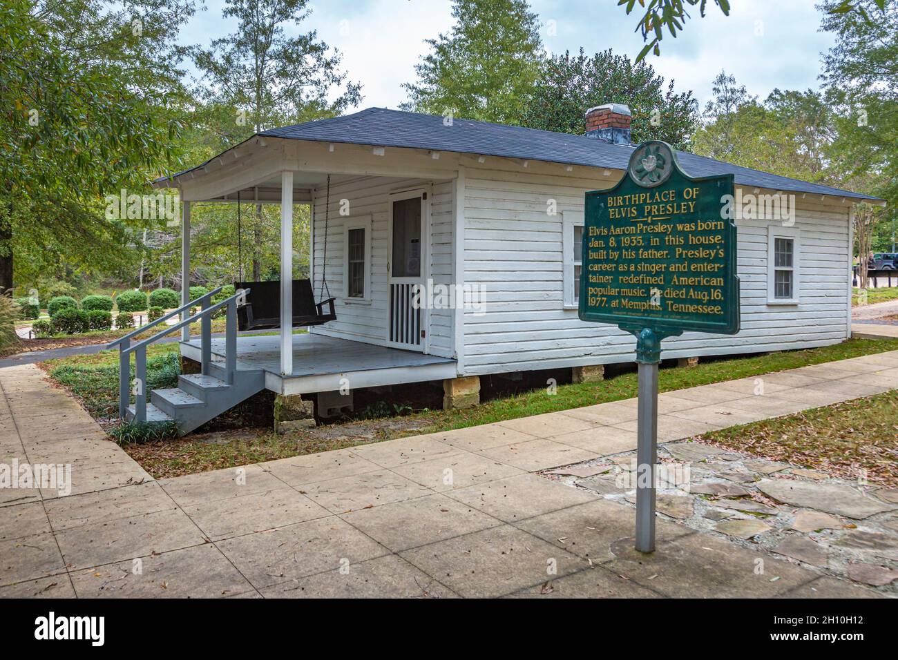 Home where Elvis Presley was born at the Elvis Presley Birthplace and Museum in Tupelo, Mississippi Stock Photo