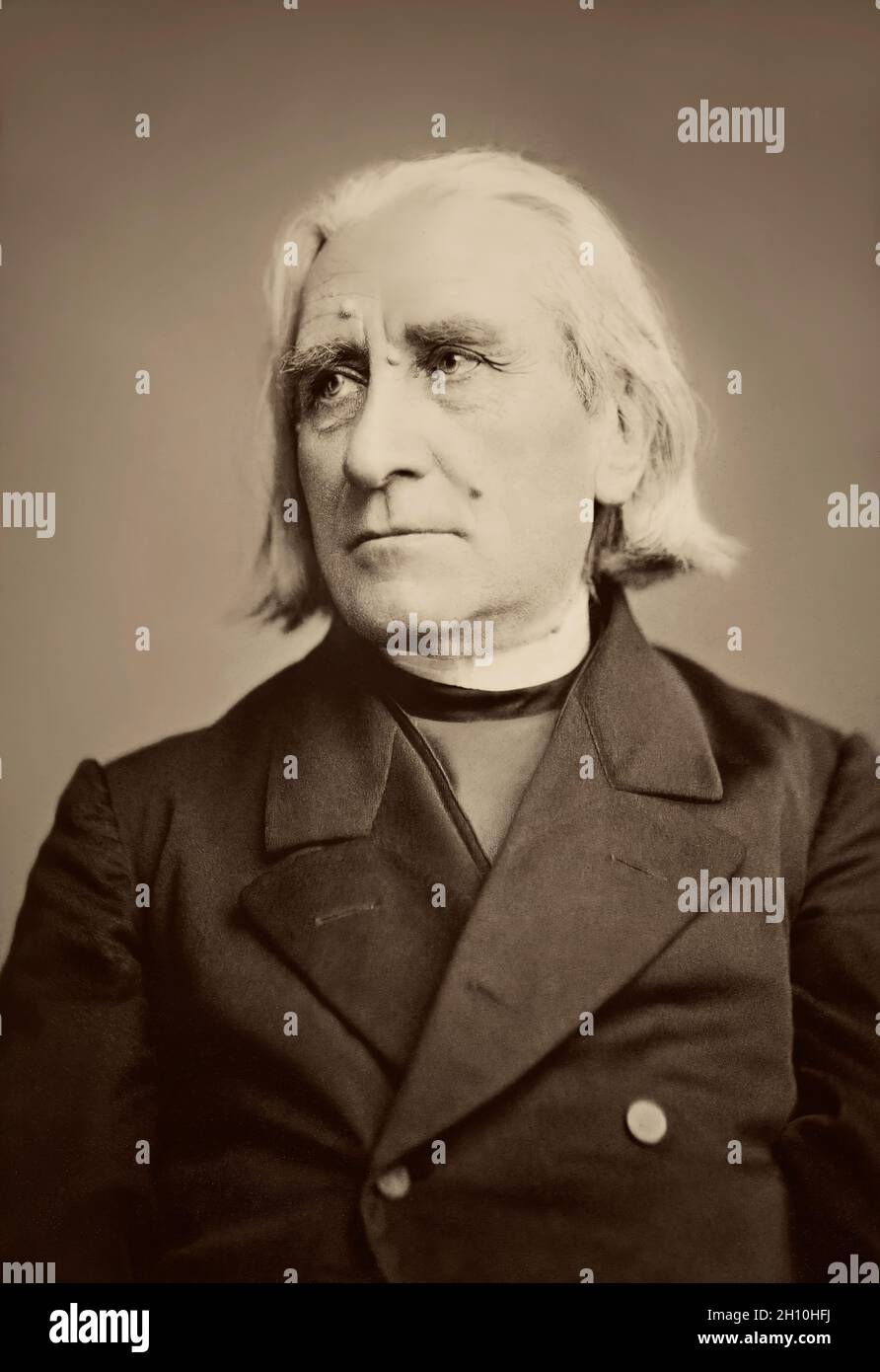 Portrait of Franz Liszt, 1811-1886, Hungarian composer, virtuoso pianist, conductor Stock Photo