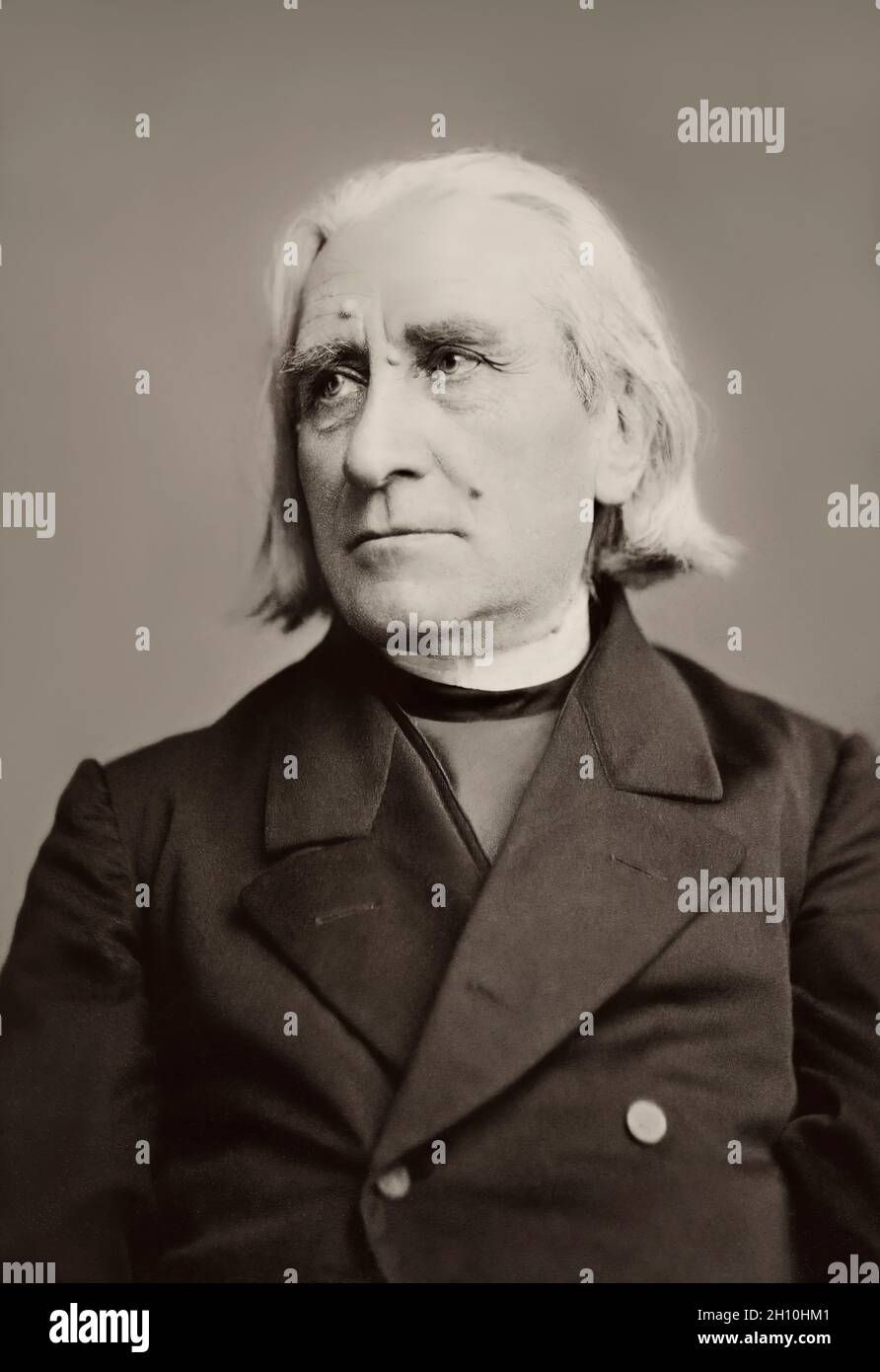 Portrait of Franz Liszt, 1811-1886, Hungarian composer, virtuoso pianist, conductor Stock Photo