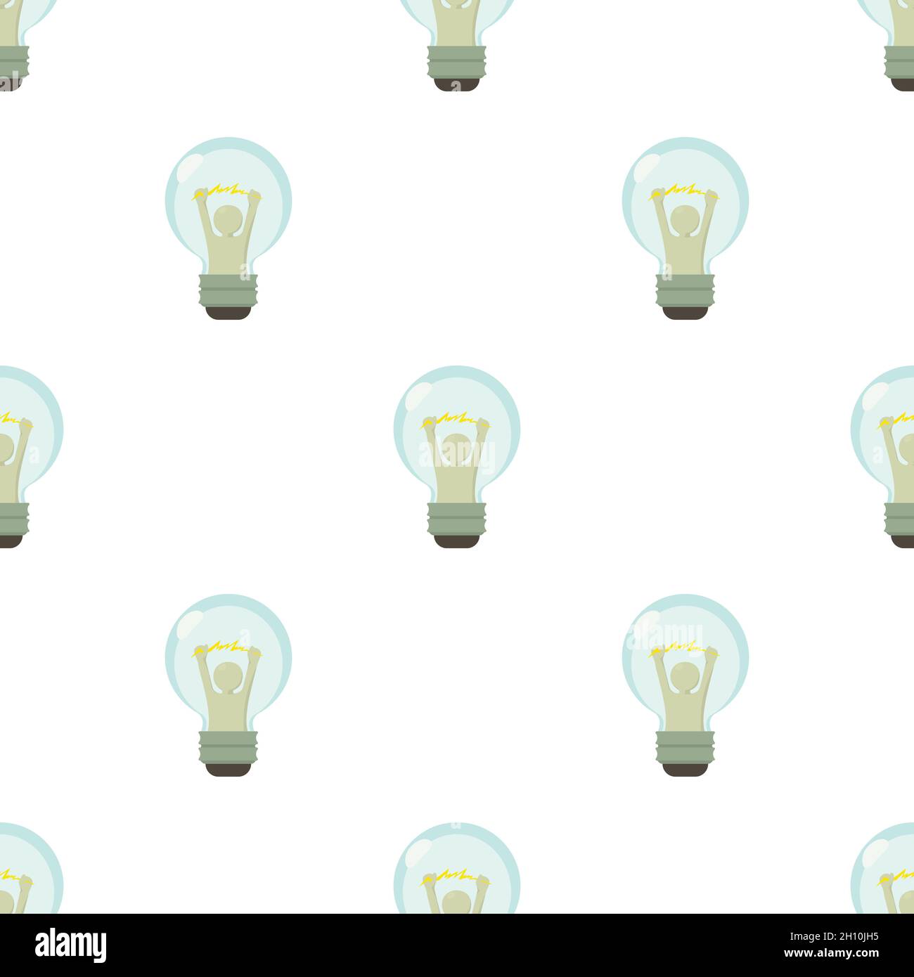 Smart light bulb pattern seamless background texture repeat wallpaper geometric vector Stock Vector
