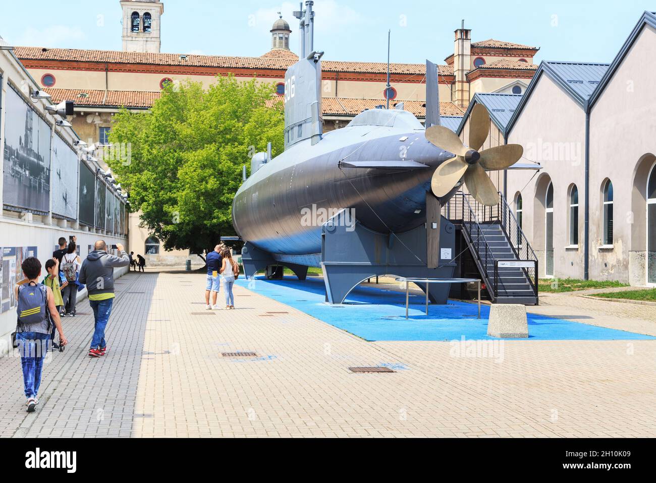 MILAN, ITALY - MAY 19, 2018: This is the submarine Enrico Toti, which can be visited in the Museum of Science and Technology. Stock Photo