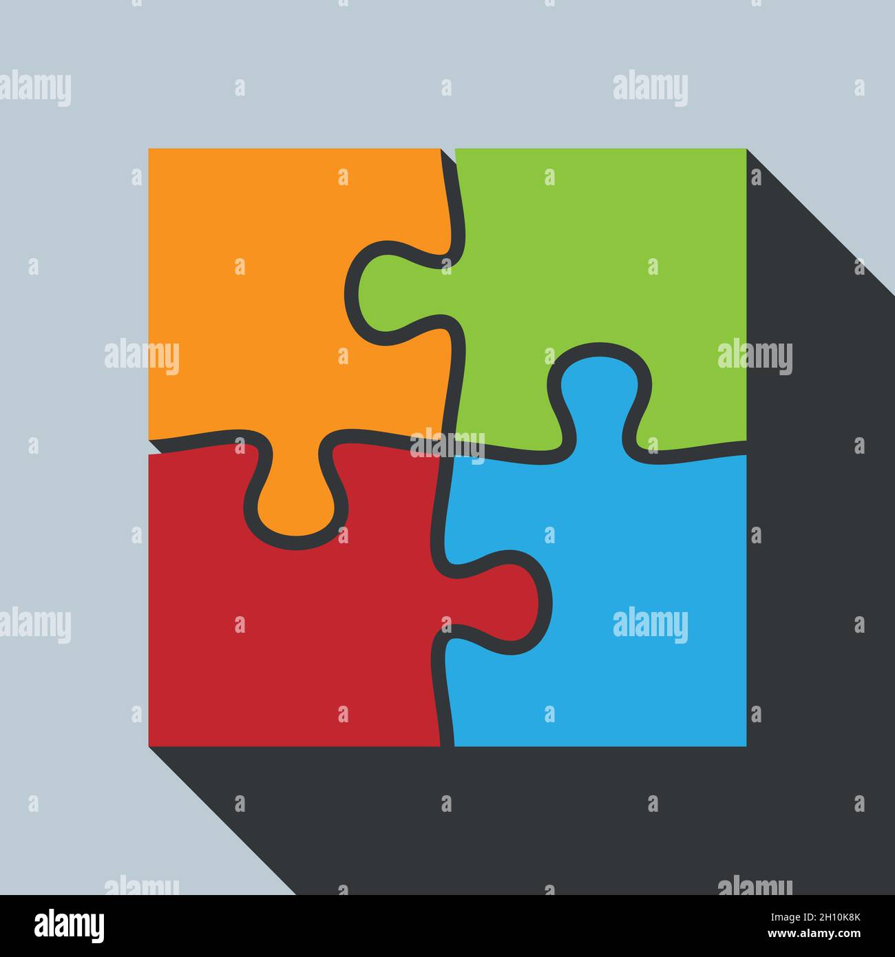 multicolored abstract jigsaw puzzle symbol, vector illustration Stock