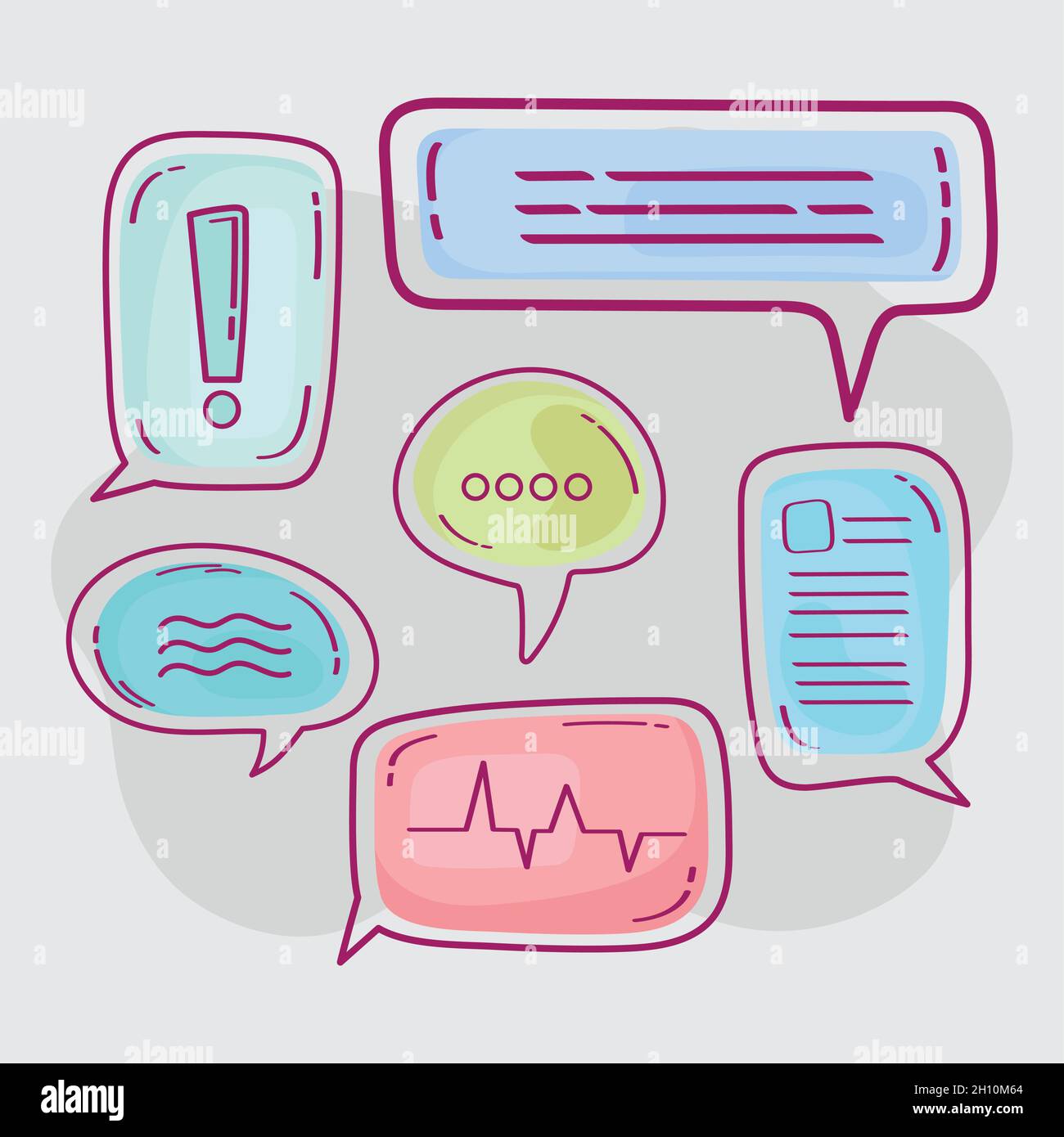six speech bubbles Stock Vector Image & Art - Alamy