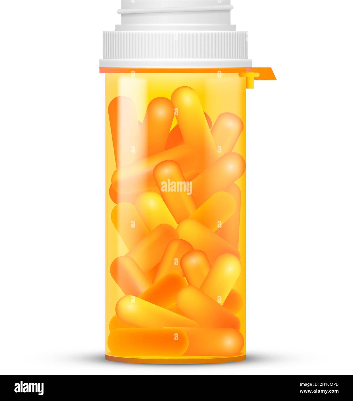Yellow Plastic Bottles with Capsules Stock Vector