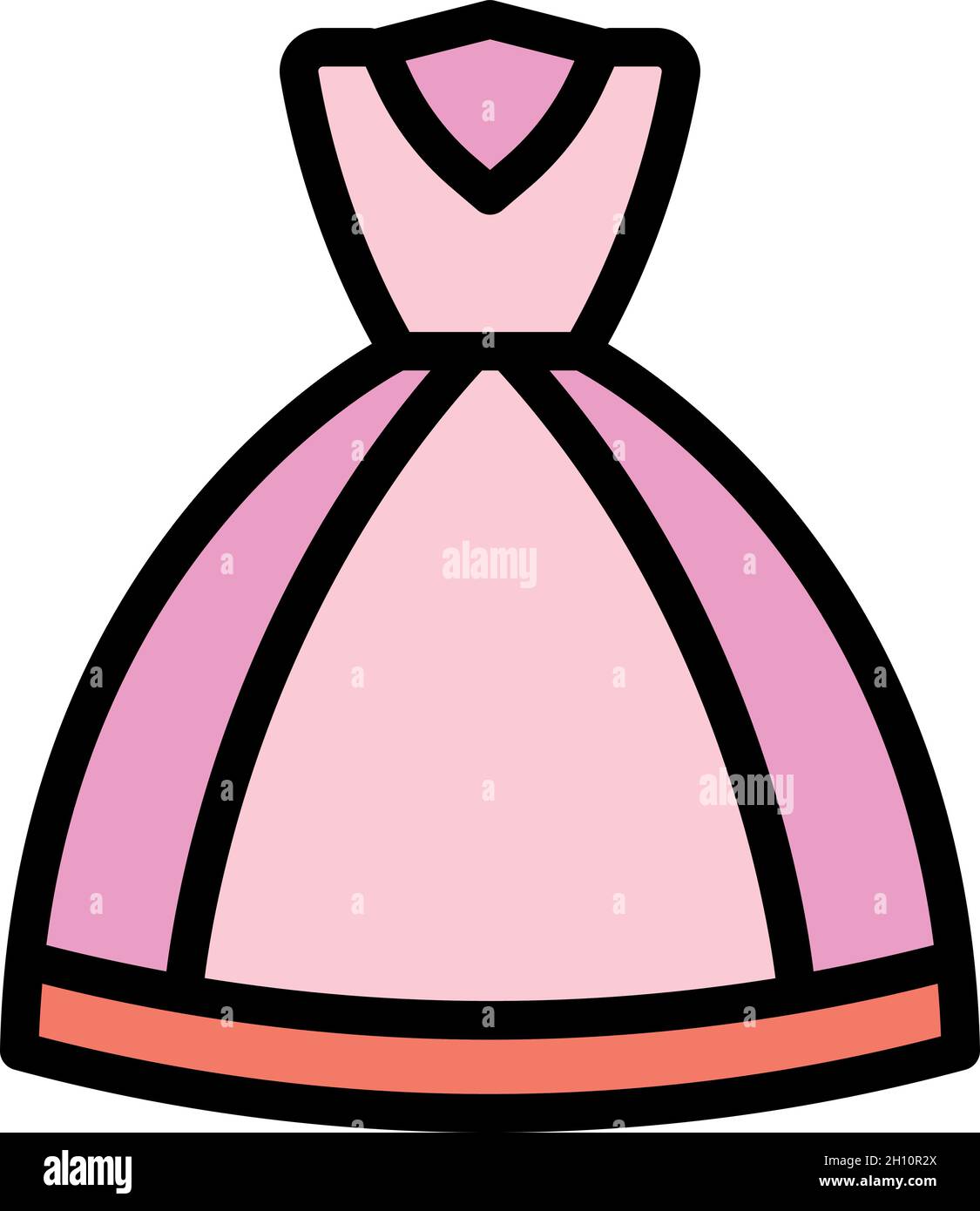 party-wedding-gown-icon-outline-party-wedding-gown-vector-icon-color