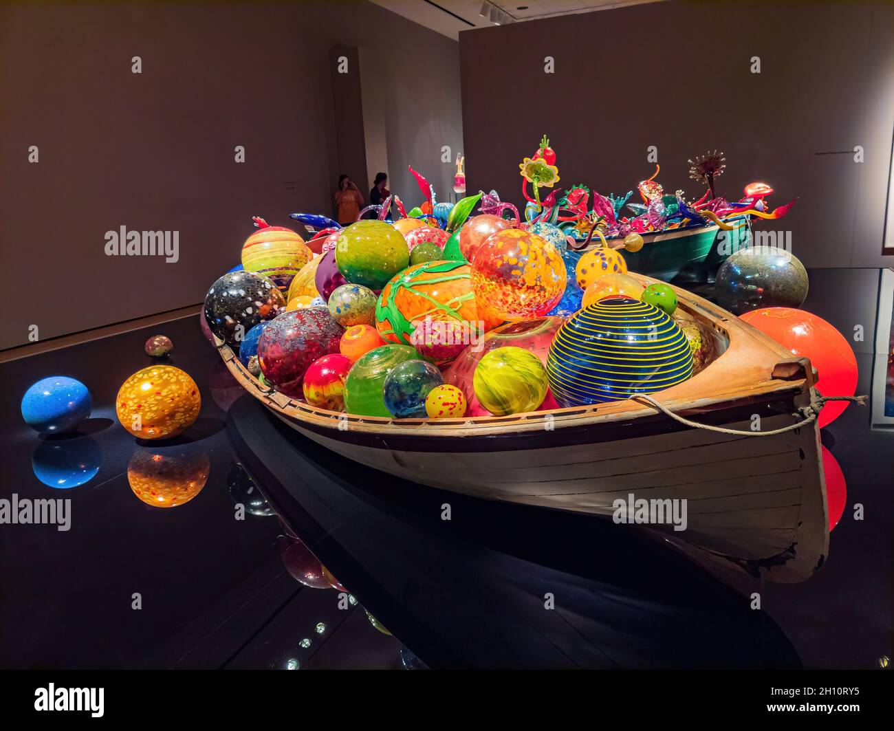 Oklahoma, OCT 2, 2021 - Dale Chihuly, The Collection exhibit in the Oklahoma City Museum of Art Stock Photo