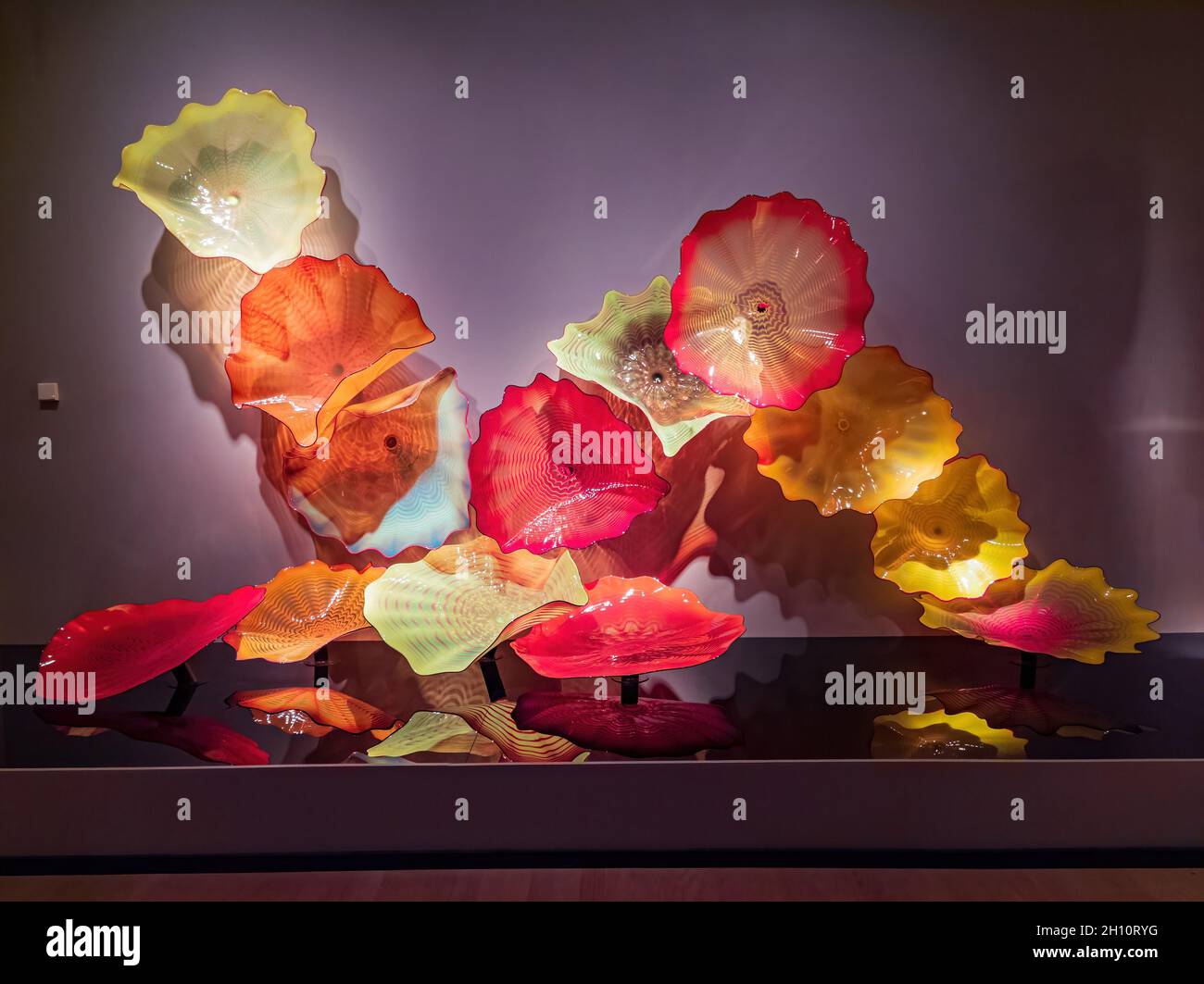 Oklahoma, OCT 2, 2021 - Dale Chihuly, The Collection exhibit in the Oklahoma City Museum of Art Stock Photo