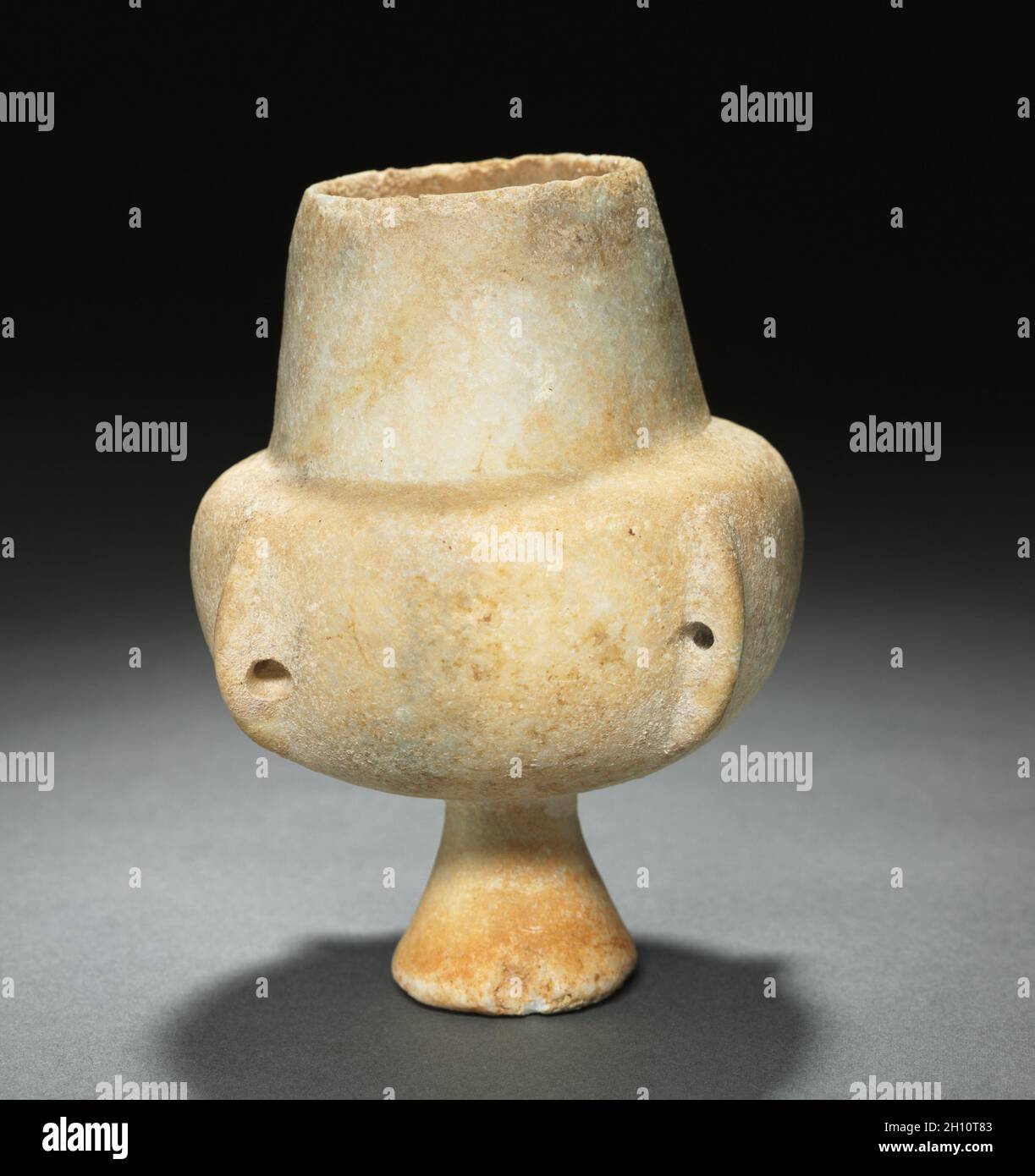 Kandila (Collared Jar with Conical Foot), 3000-2800 BC. Master A (Greek). Marble; overall: 10.7 x 12.9 cm (4 3/16 x 5 1/16 in.). Stock Photo