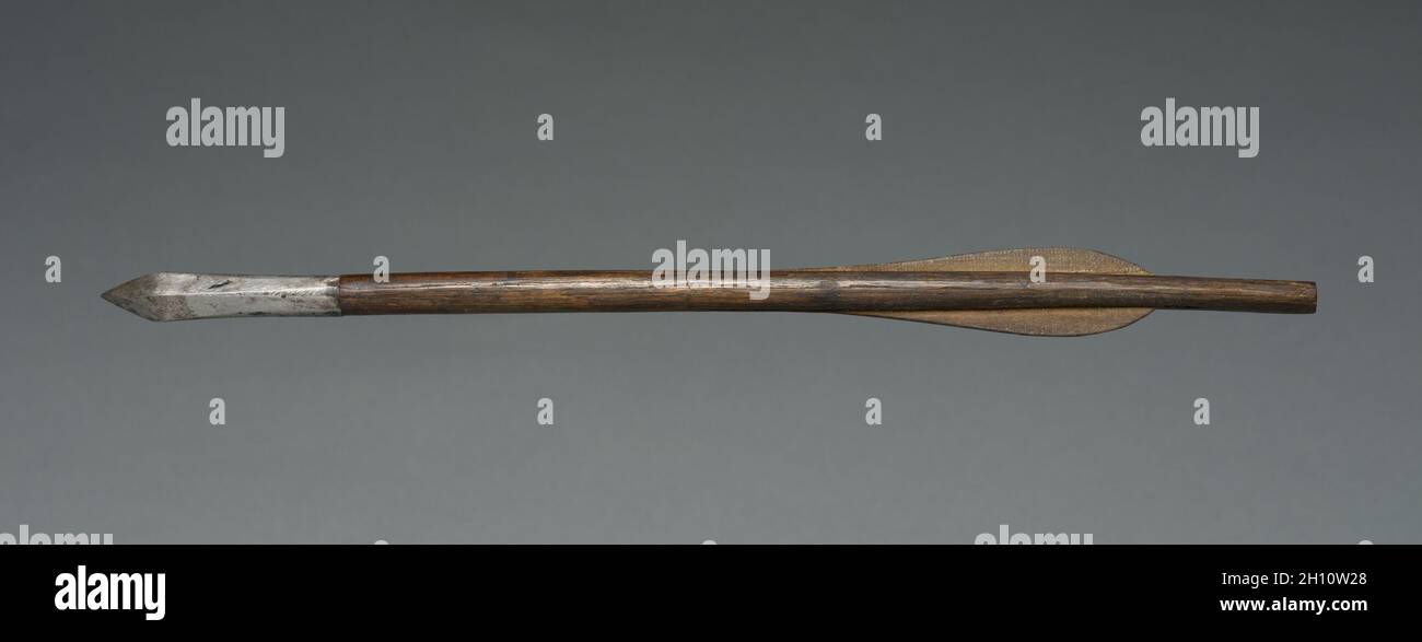 Crossbow Bolt, 1500s–1600s. Germany, 16th-17th century. Wood, leather