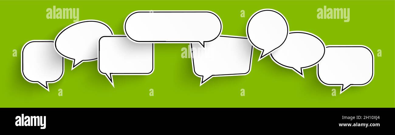 eos vector illustration of white speech bubbles with shadow looking ...