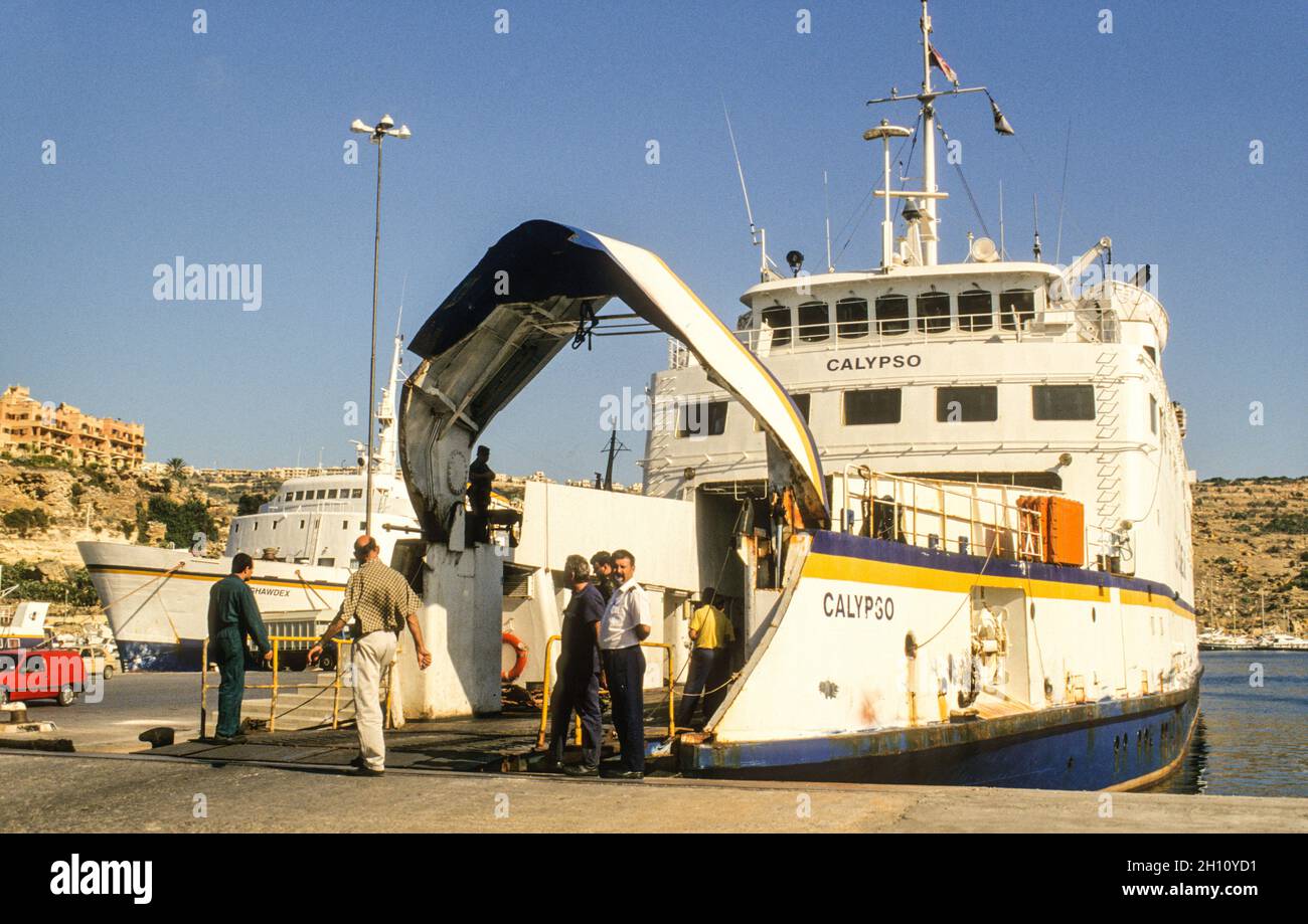 Fähre der Gozo Channel Line im Hafen von Mgarr auf der Insel Gozo - ferry of the Gozo Channel Line at Mgarr harbour on Gozo island Stock Photo