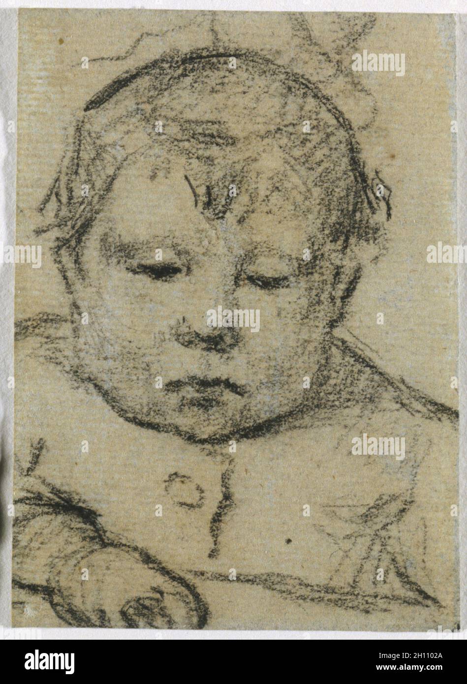 Emil Gauguin as a Child, Right Hand Forward, c. 1875-1876. Paul Gauguin (French, 1848-1903). Black crayon; sheet: 9.8 x 7.1 cm (3 7/8 x 2 13/16 in.). Stock Photo