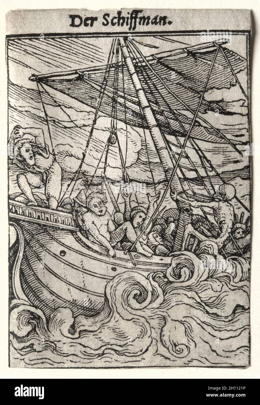 Dance of Death: The Sailor, c. 1526. Hans Holbein (German, 1497/98-1543). Woodcut; Stock Photo