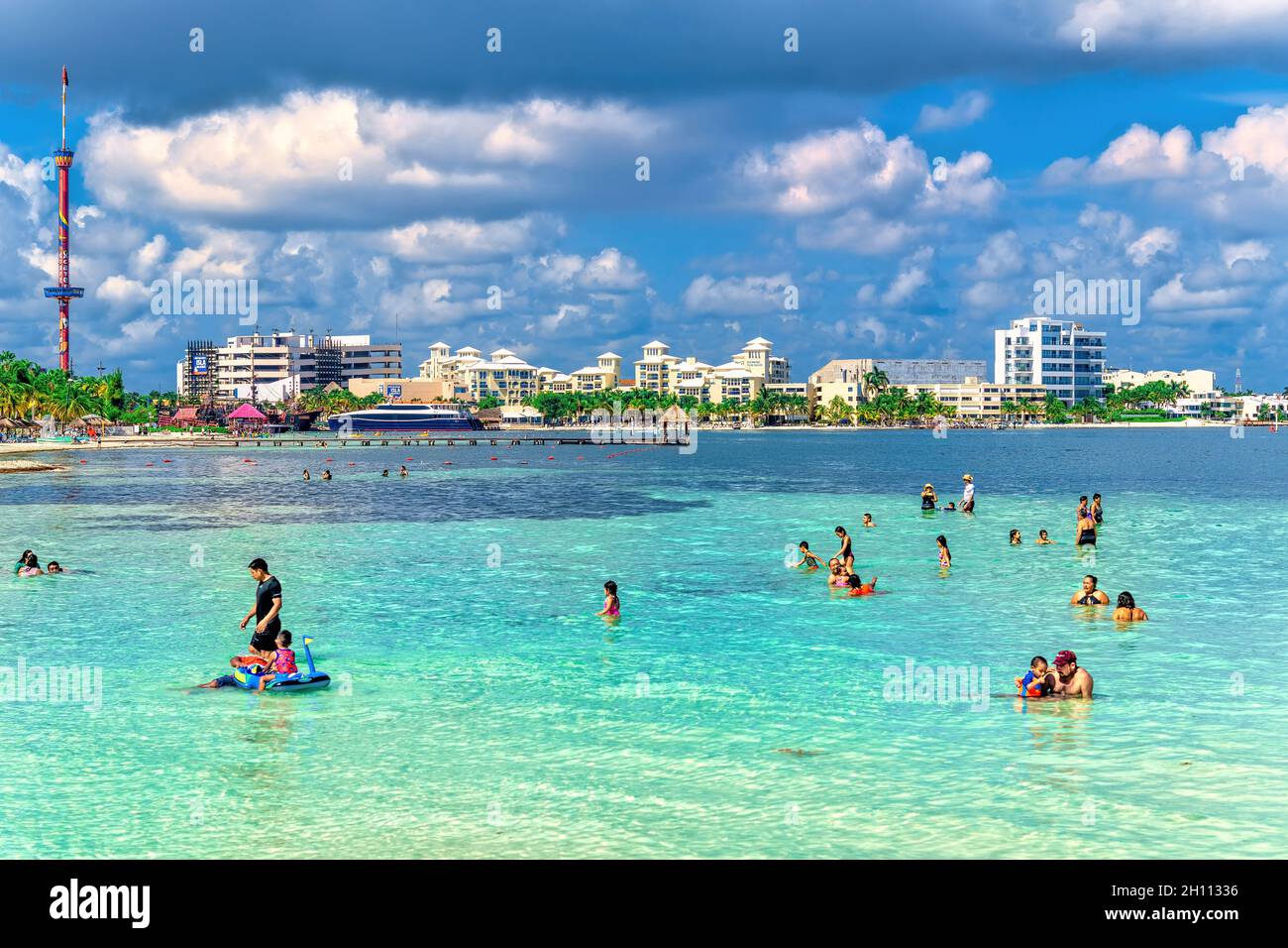 Playa Langosta in Cancun Beach, public area, Mexico, 2021 Stock Photo ...