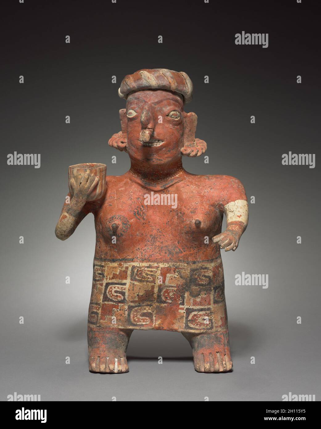 Standing Female Figure, c. 100 BC-AD 300. Mexico, Nayarit, Ixtlan del Rio style. Earthenware with colored slips; overall: 48 x 30.8 x 16 cm (18 7/8 x 12 1/8 x 6 5/16 in.). Stock Photo