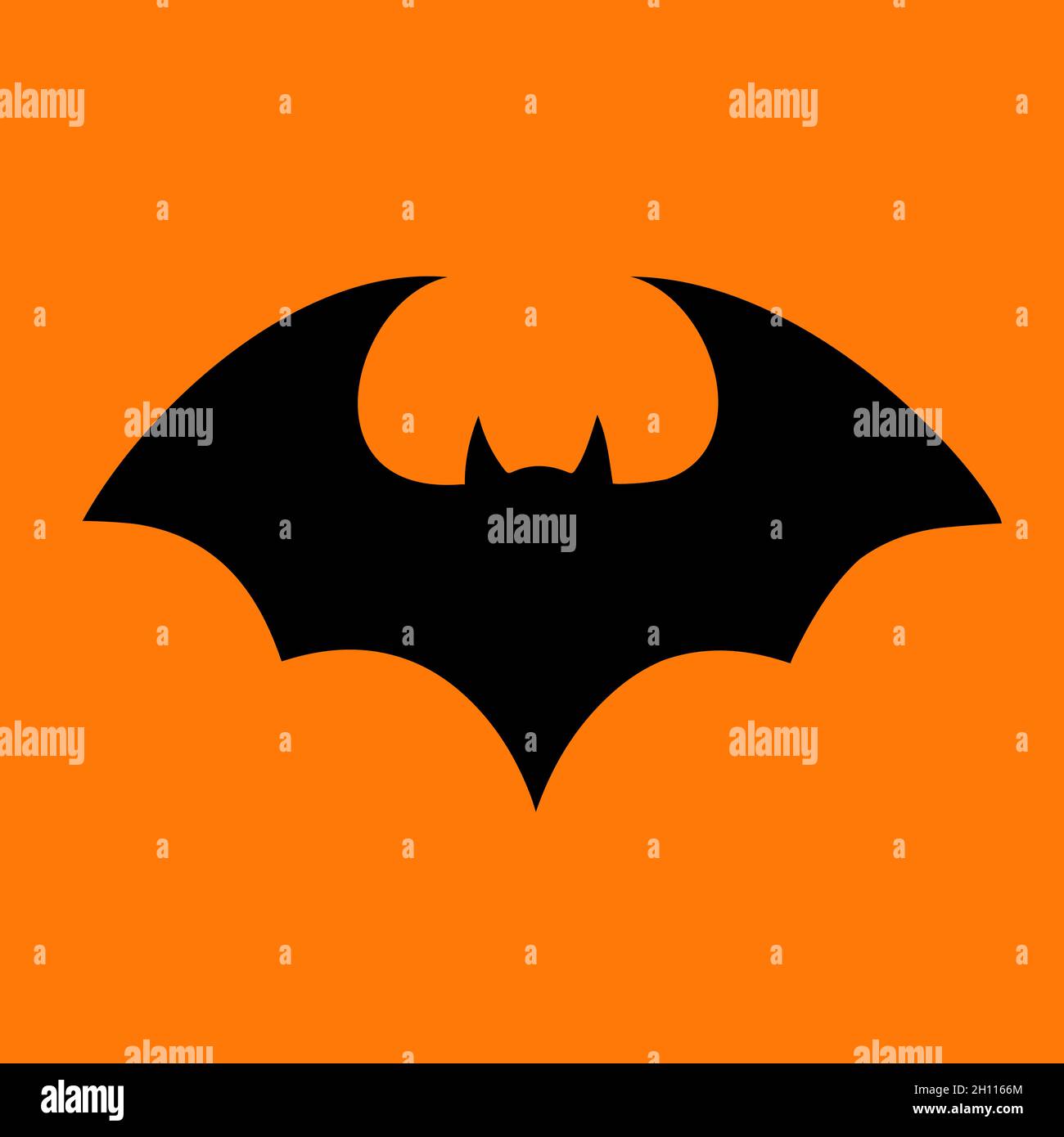 Halloween flying bat. Vampire vector bat. Dark silhouette of bat flying ...