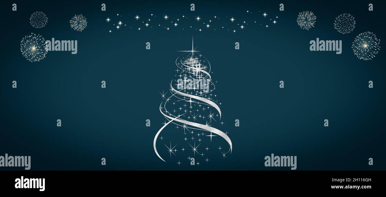 Festive background with bokeh lights and Christmas tree Stock Photo - Alamy