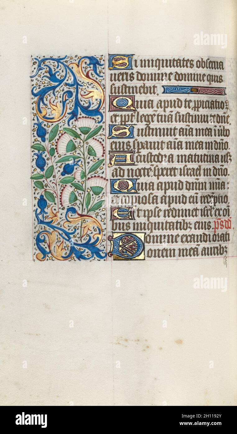 Book of Hours (Use of Rouen): fol. 90v, c. 1470. Master of the Geneva Latini (French, active Rouen, 1460-80). Ink, tempera, and gold on vellum; codex: 19.5 x 13.1 cm (7 11/16 x 5 3/16 in.). Stock Photo
