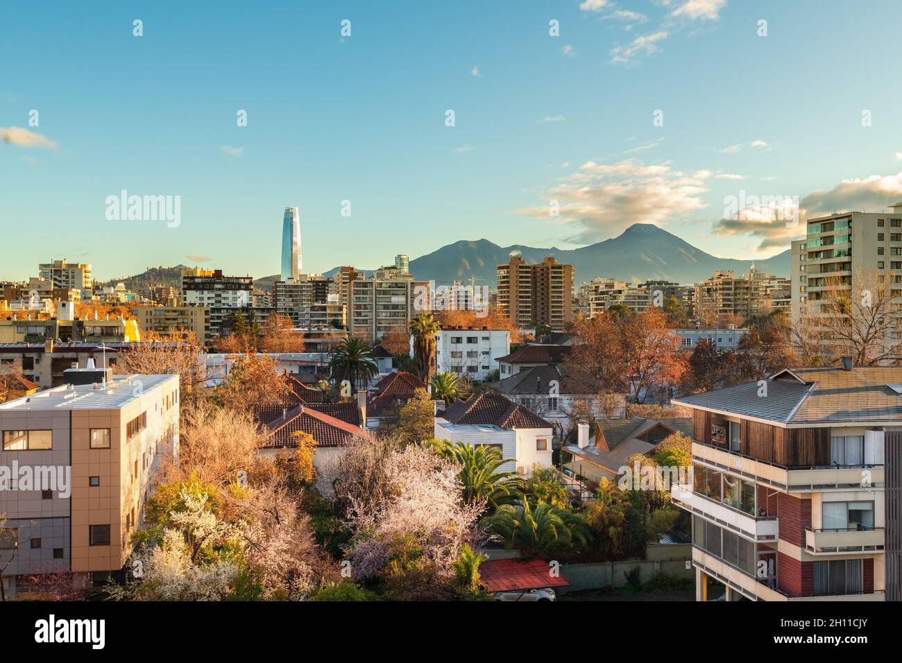 View of houses and apartment buildings at a neighborhood in Providencia