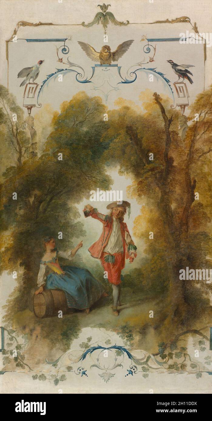 The Vineyard, c. 1723-1727. Nicolas Lancret (French, 1690-1743). Oil on canvas; framed: 157 x 89 x 5.5 cm (61 13/16 x 35 1/16 x 2 3/16 in.); unframed: 150.3 x 82.3 cm (59 3/16 x 32 3/8 in.). Stock Photo