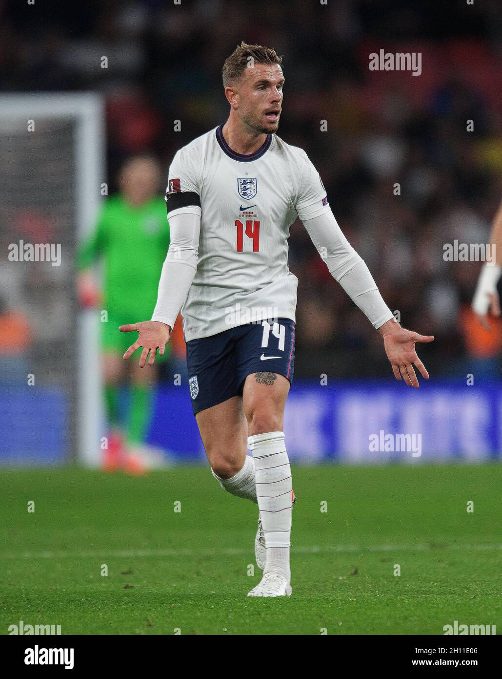 England v Hungary - FIFA World Cup 2022 - Wembley Stadium  England's Jordan Henderson during the World Cup Qualifier at Wembley. Picture : Mark Pain Stock Photo