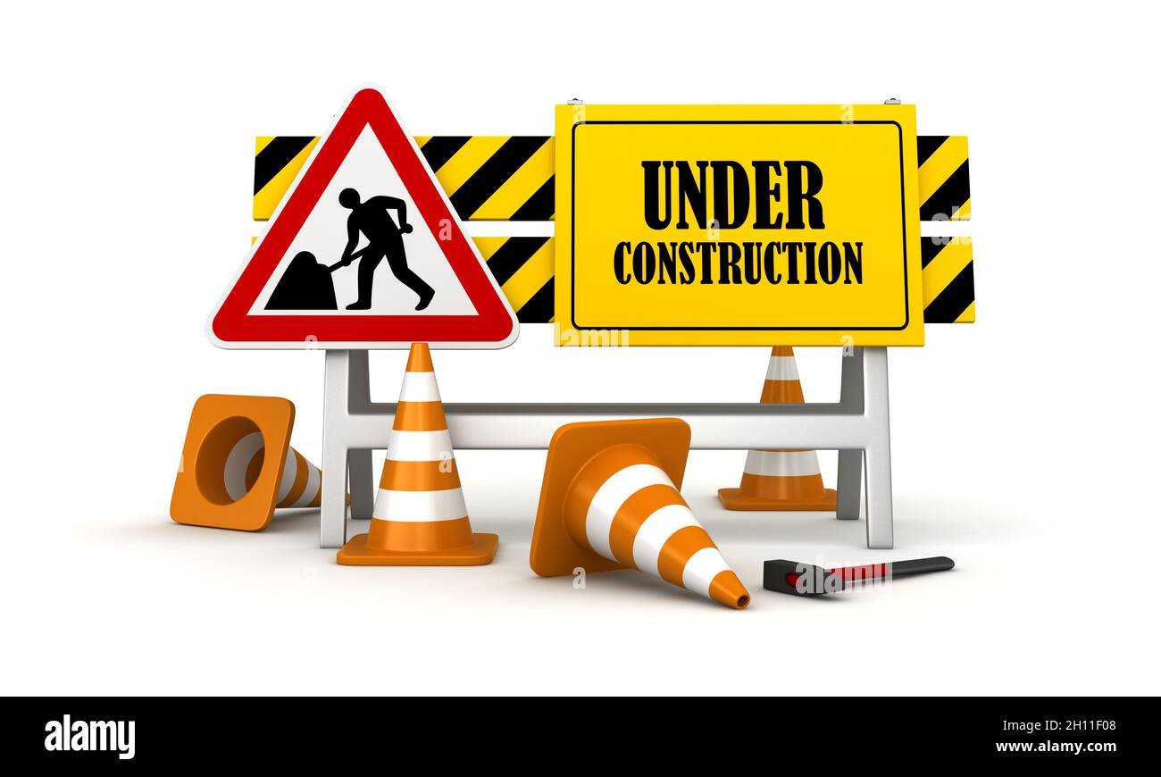 3d render of under construction conceptual scene Stock Photo