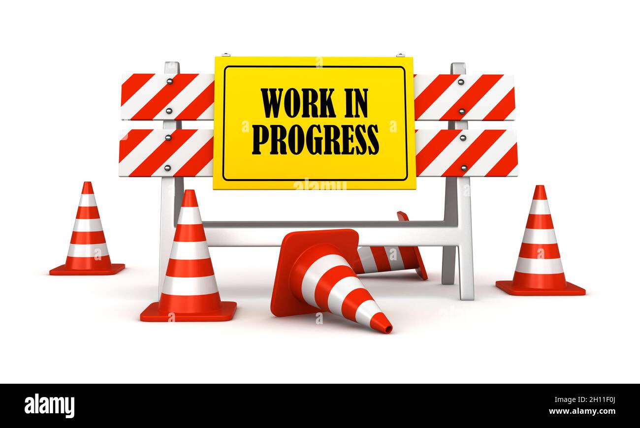 3d render of Work in progress conceptual scene Stock Photo - Alamy