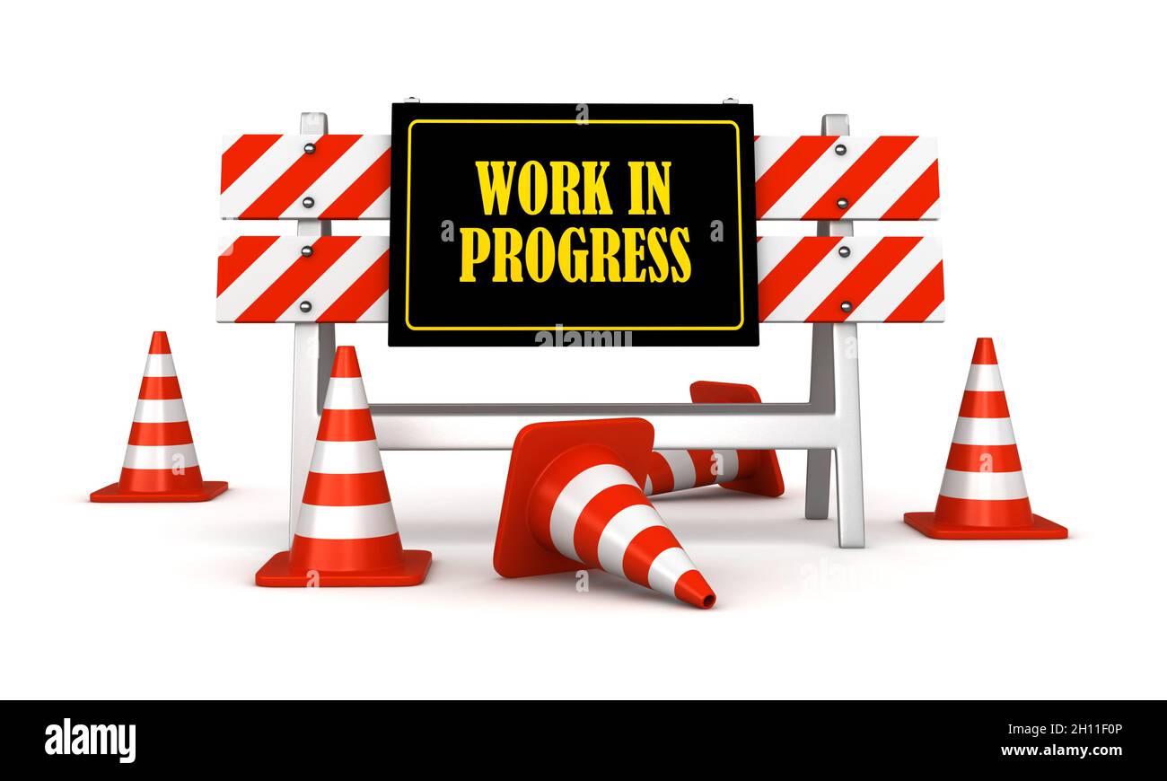 3d render of Work in progress conceptual scene Stock Photo - Alamy