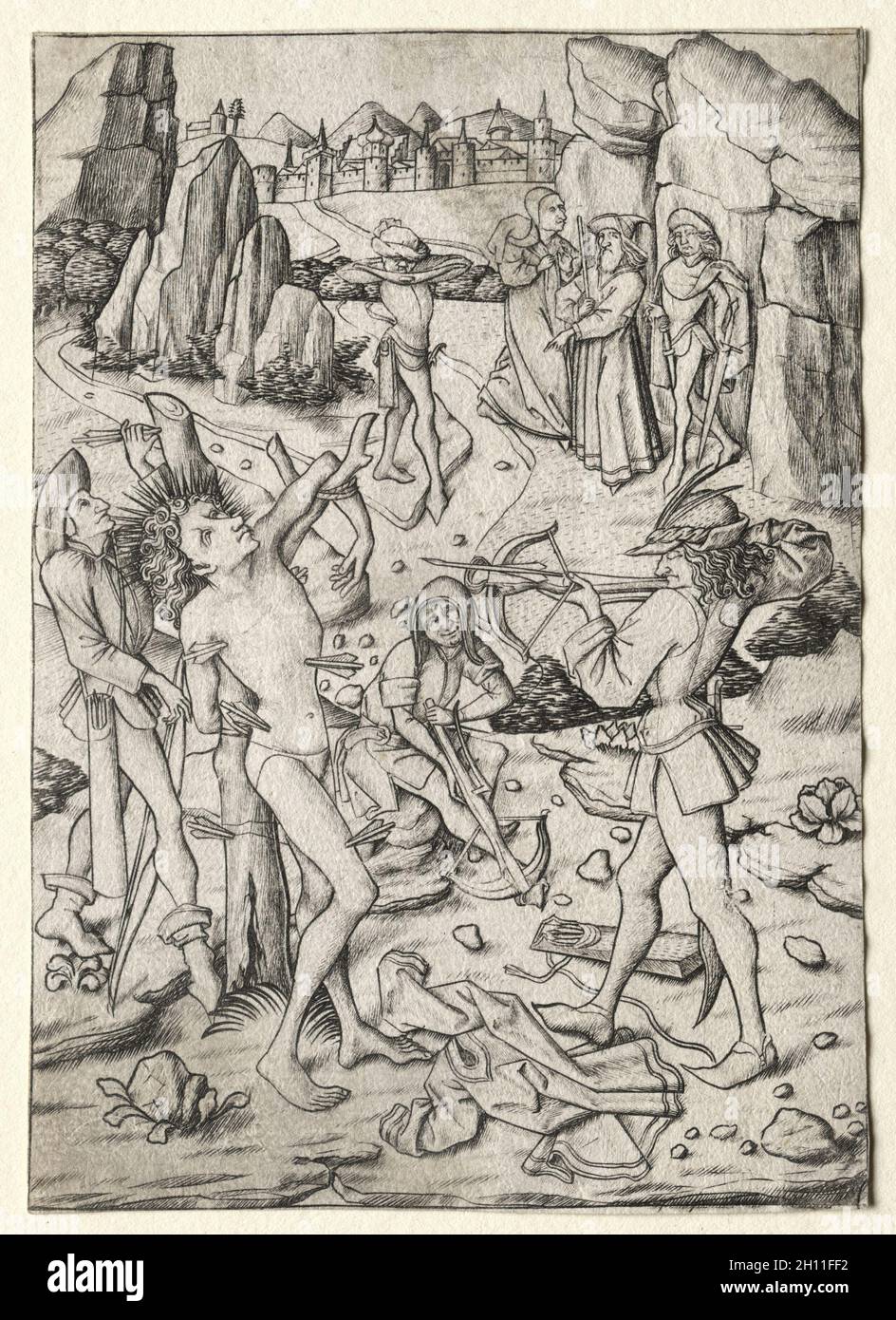 The Martyrdom of St. Sebastian, 1450-67. Master ES (German, active 1450 ...