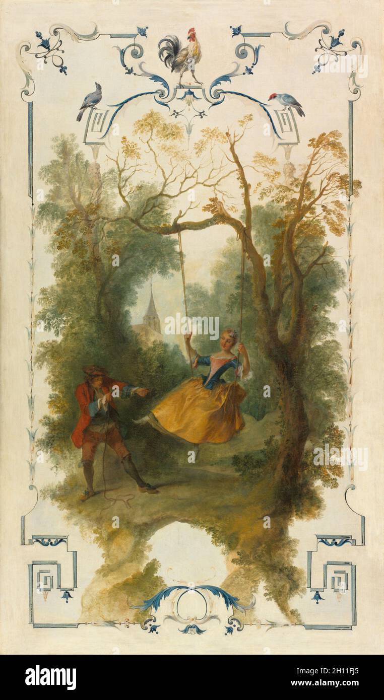 The Swing, c. 1723-1727. Nicolas Lancret (French, 1690-1743). Oil on canvas; framed: 157 x 96 x 5.5 cm (61 13/16 x 37 13/16 x 2 3/16 in.); unframed: 150.8 x 89.7 cm (59 3/8 x 35 5/16 in.). Stock Photo