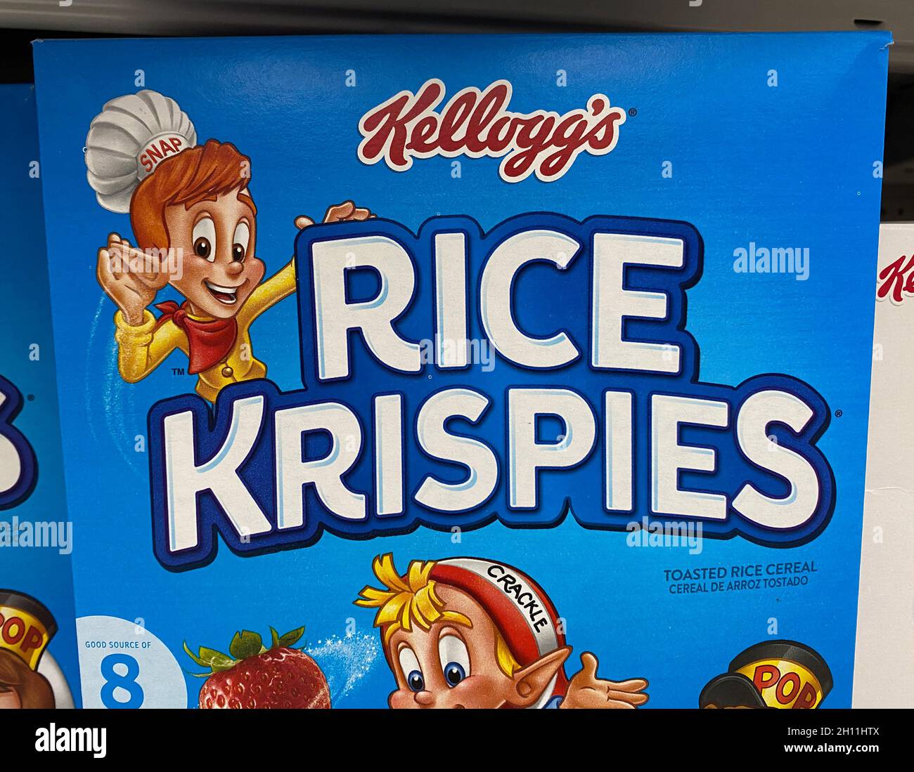 Mount Pleasant, Wisconsin, USA. 15th Oct, 2021. A box of Kellogg's Rice