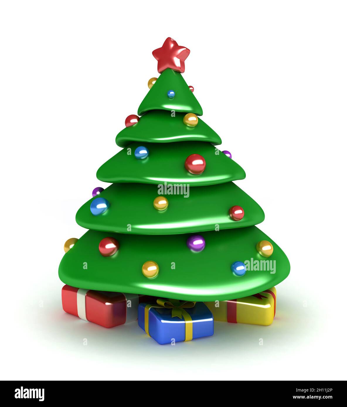 3d render of christmas tree cartoon style Stock Photo Alamy
