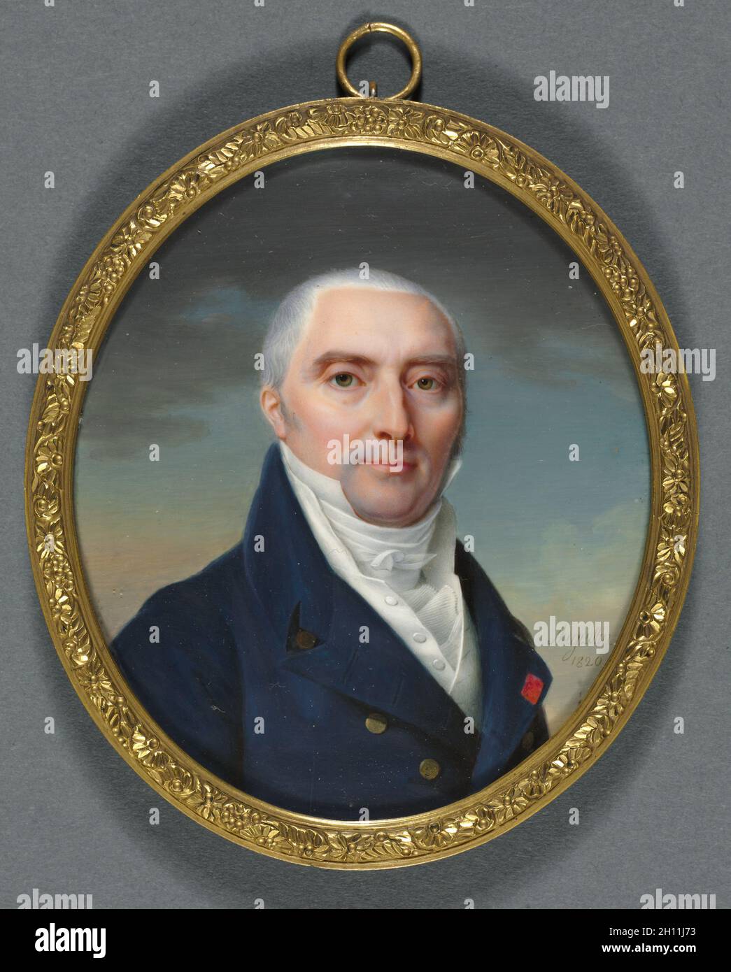 Portrait of Antoine Roy, 1820. Jean-Baptiste Jacques Augustin (French,  1759-1832). Watercolor on ivory on a stamped gilt metal mount; framed: 10.3  x 8.9 cm (4 1/16 x 3 1/2 in.); unframed: 8.9 x 7.6 cm (3 1/2 x 3 in Stock  Photo - Alamy