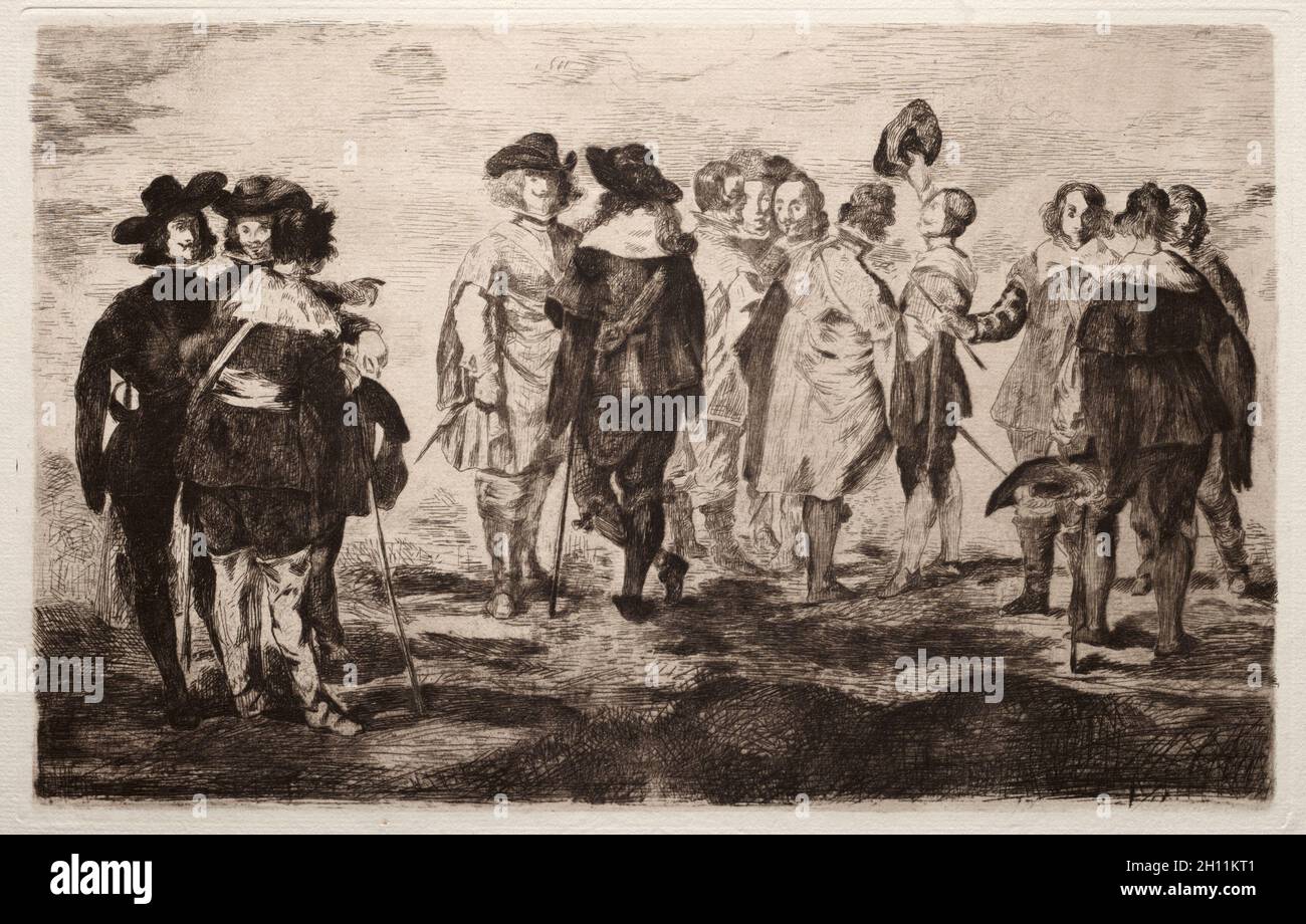 Les petits cavaliers, 1860. Edouard Manet (French, 1832-1883). Etching; Stock Photo