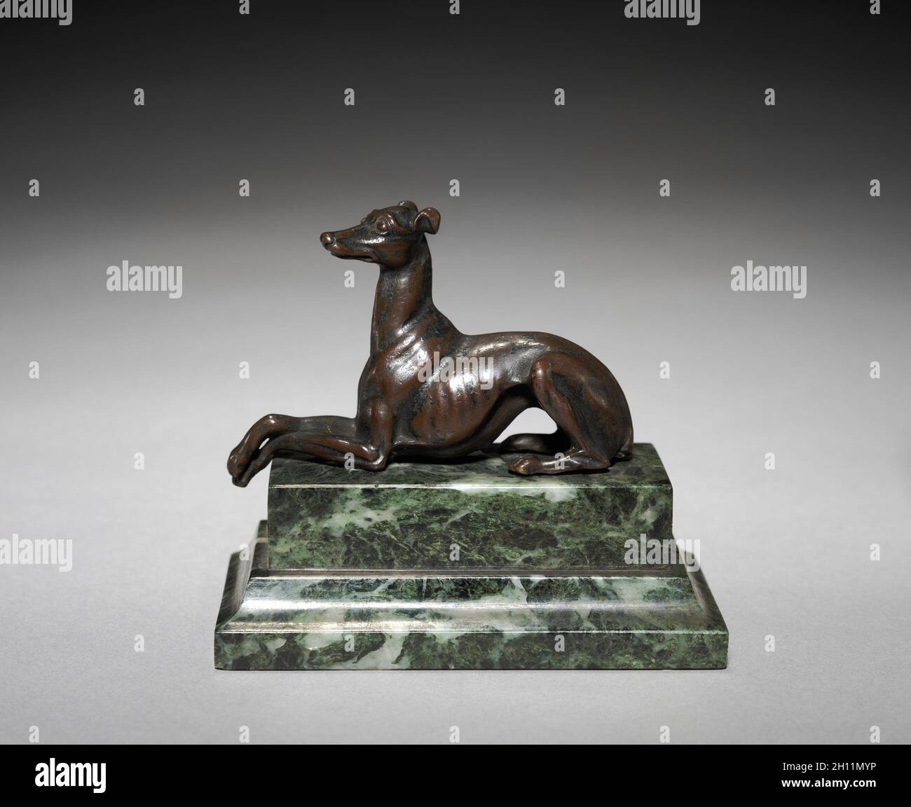 Whippet, c. 1825 - 1879. Pierre Jules Mène (French, 1810-1879). Bronze;  overall: 4.6 x 2.3 cm (1 13/16 x 7/8 in Stock Photo - Alamy