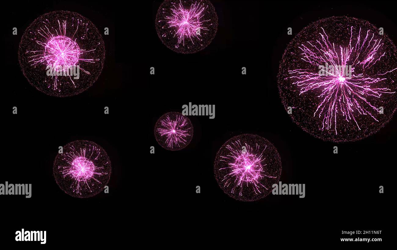 Plasma energy sphere pulse loop. Animation. Abstract animation of