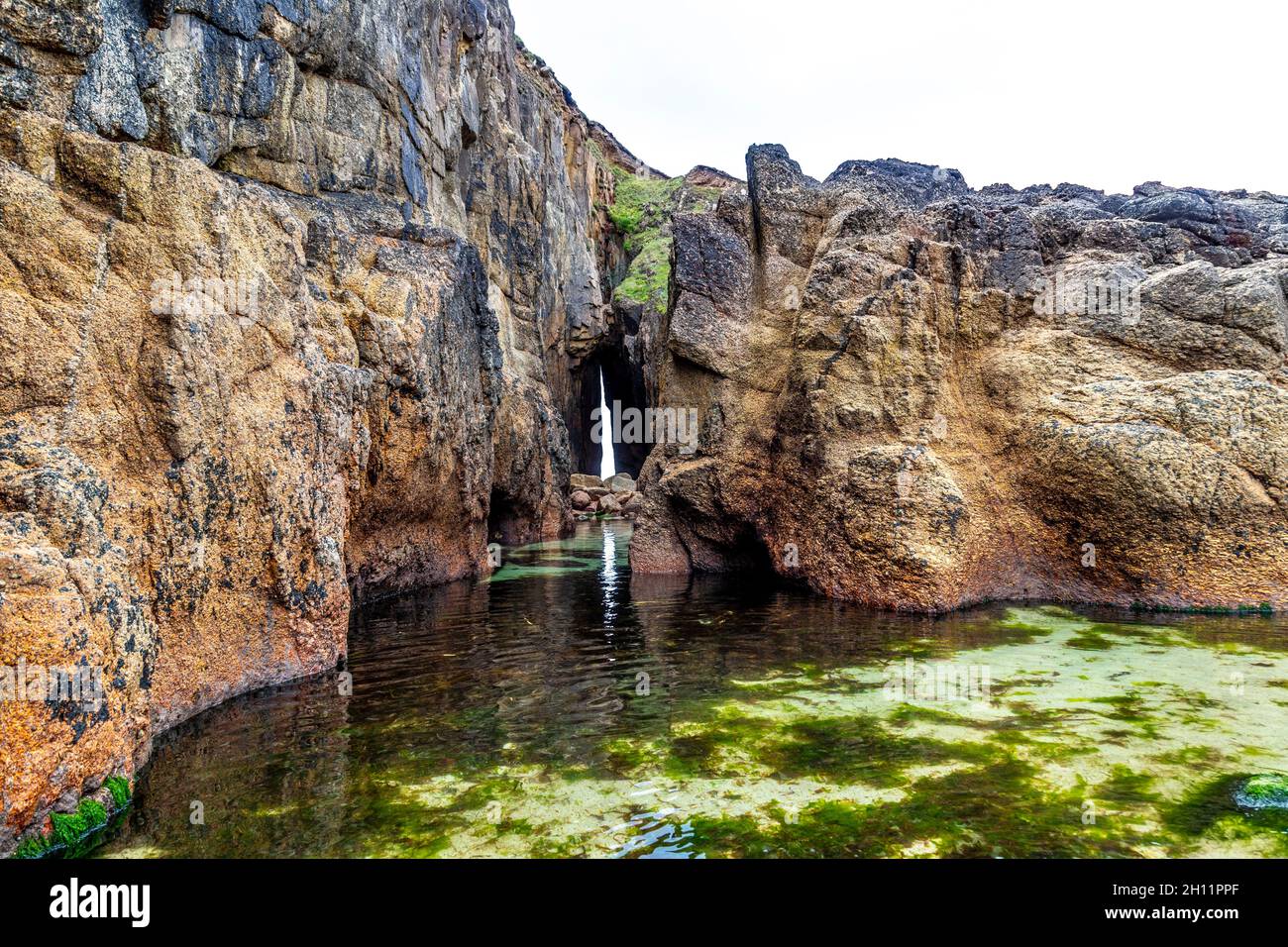 Cave at Nanjizal Beach, Mill Bay, Penwith Peninsula, Cornwall, UK Stock  Photo - Alamy