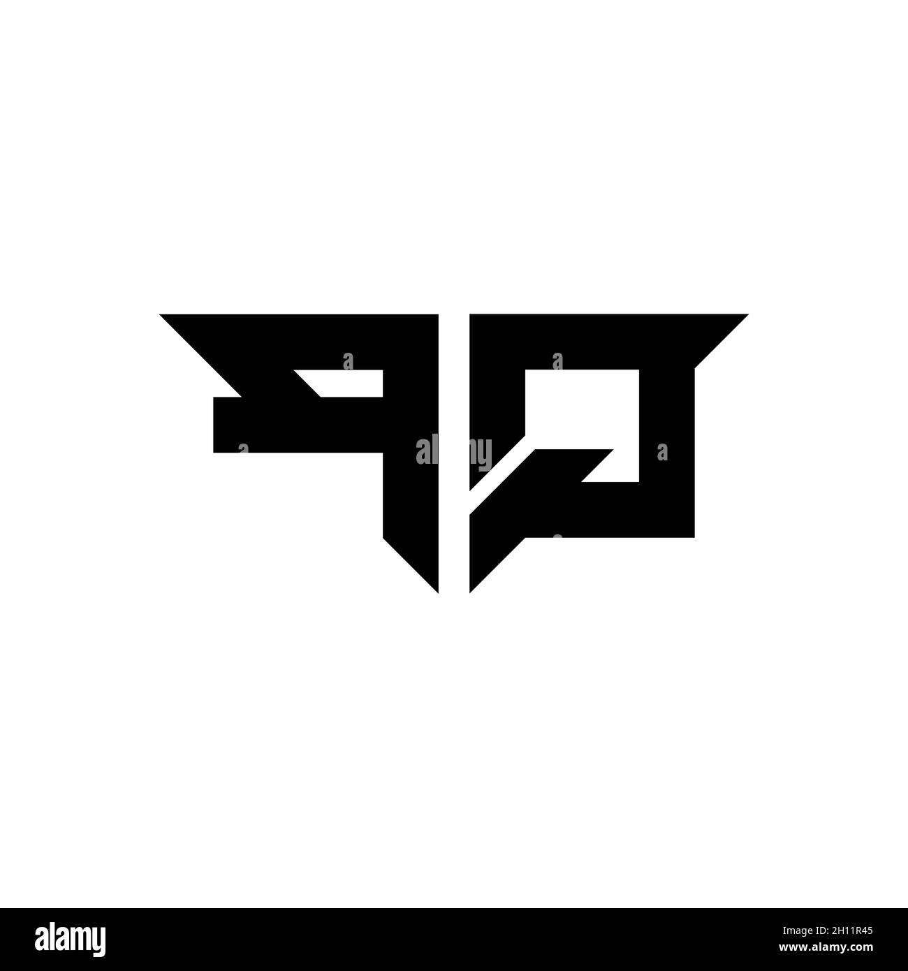 PQ Monogram logo letter with simple modern shape style design template ...