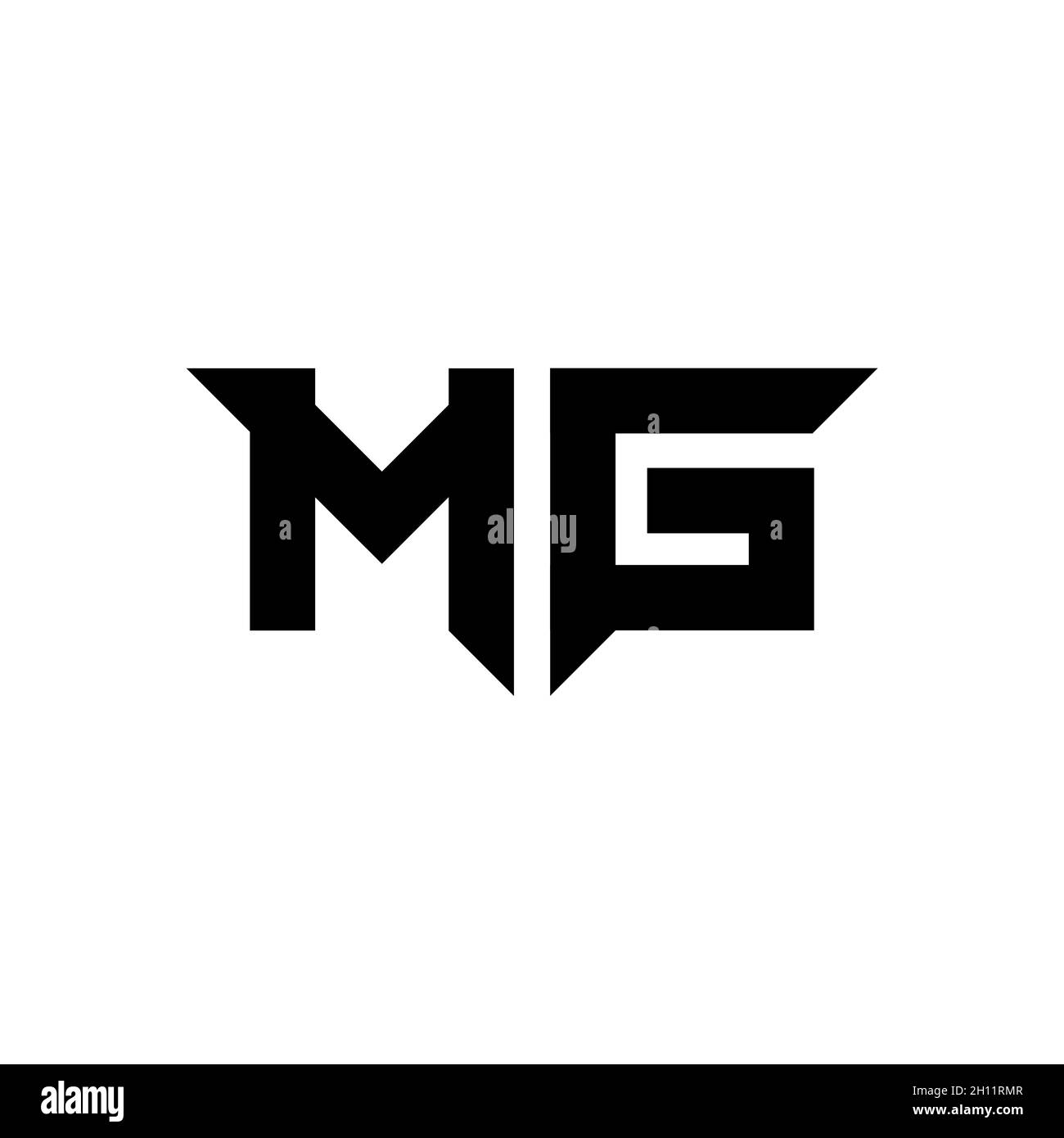 Mg initial logo design monogram isolated on black background • wall  stickers vector, typography, typeface