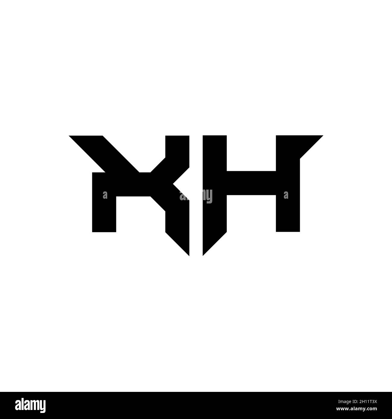 XH Monogram logo letter with simple modern shape style design template ...