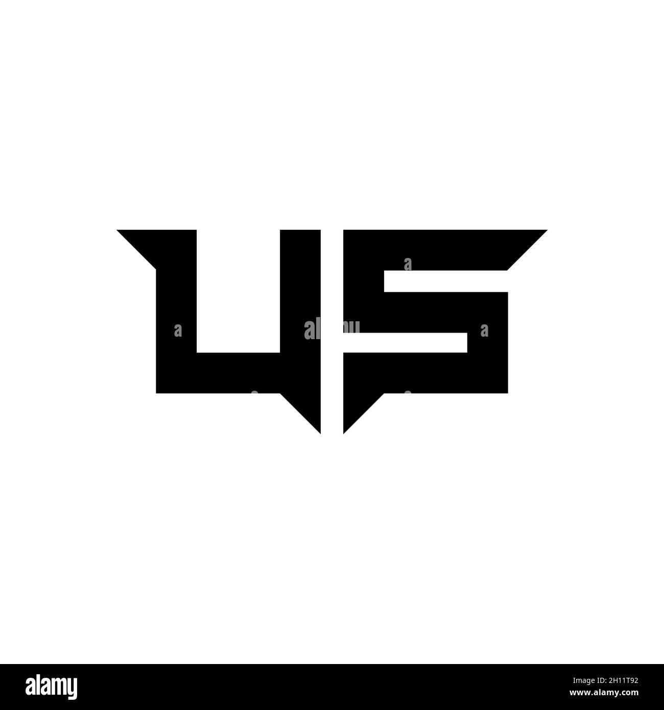 US Monogram logo letter with simple modern shape style design template ...
