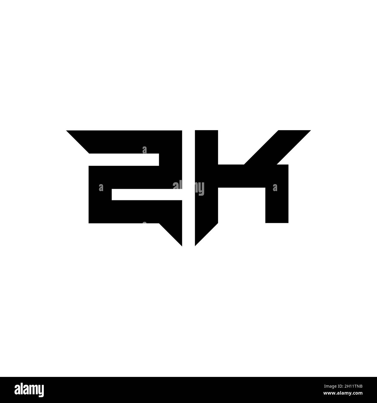 ZK Monogram logo letter with simple modern shape style design template ...