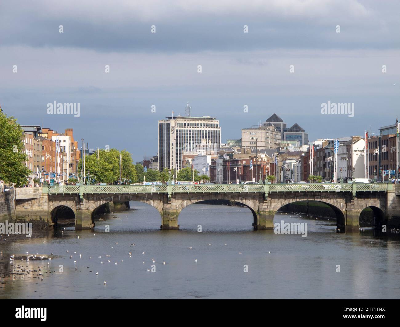 Looking east along the River Liffey in Dublin Ireland Stock Photo - Alamy